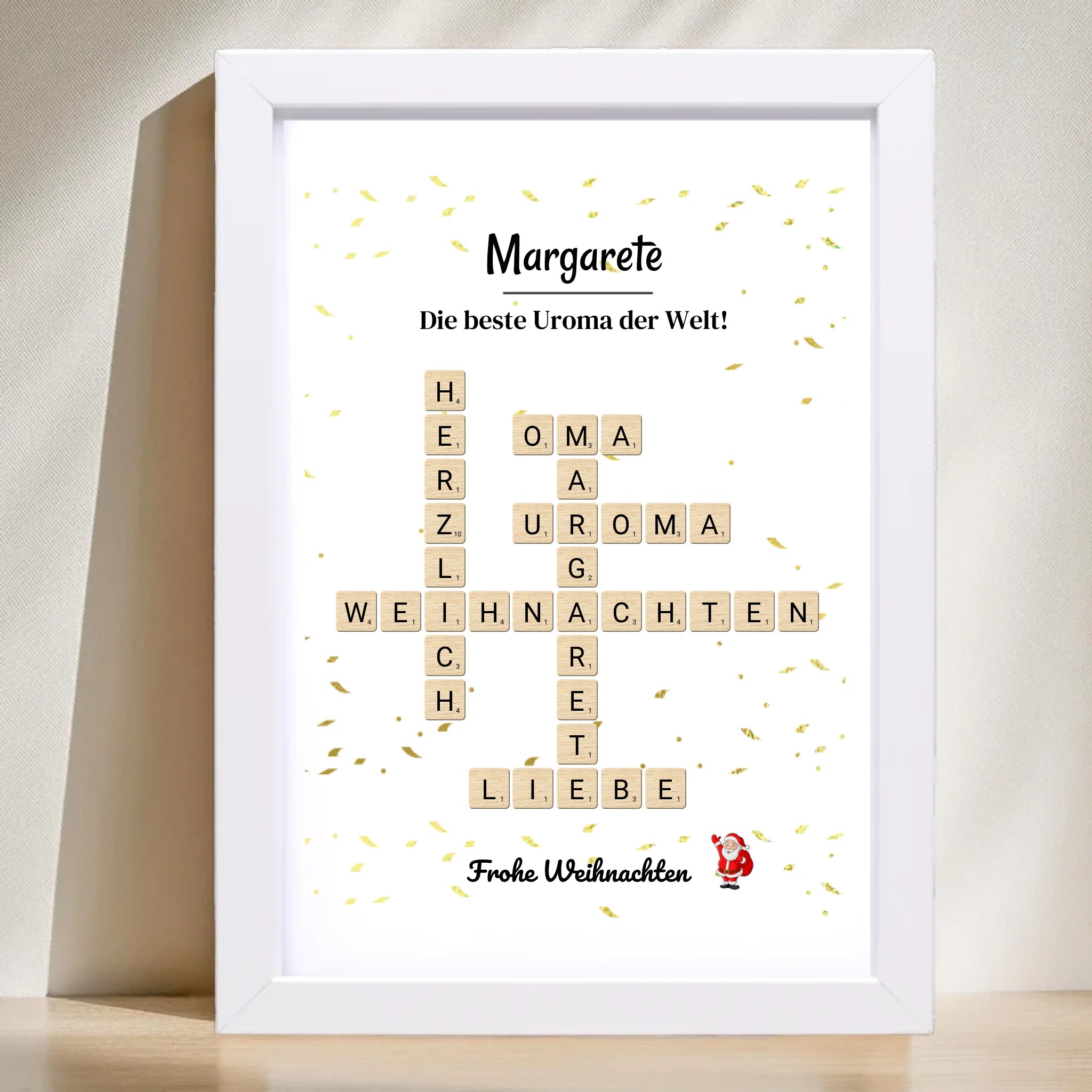 Uroma Weihnachtsgeschenk Bild Scrabble Style personalisierbar - Cantty