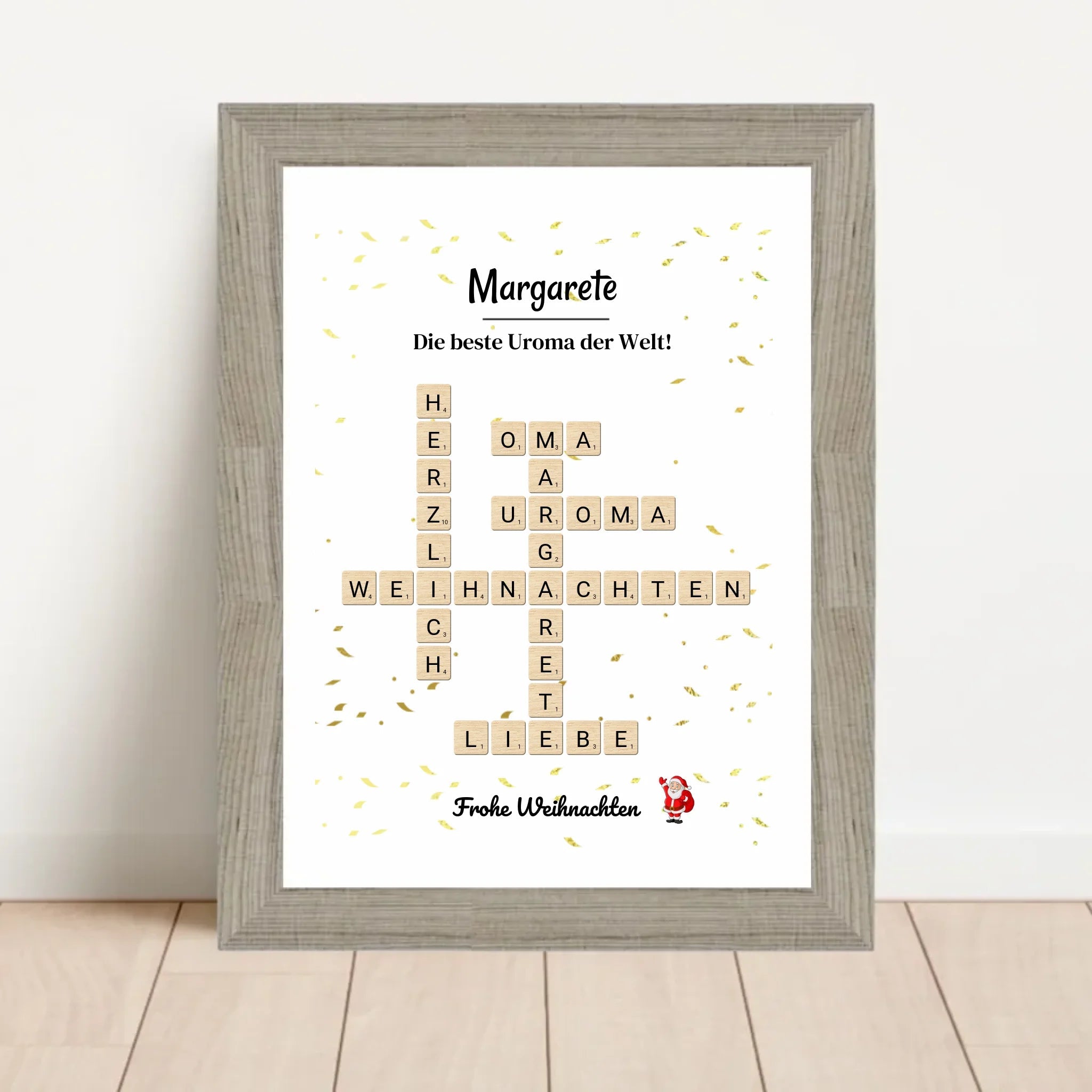 Uroma Weihnachtsgeschenk Bild Scrabble Style personalisierbar - Cantty