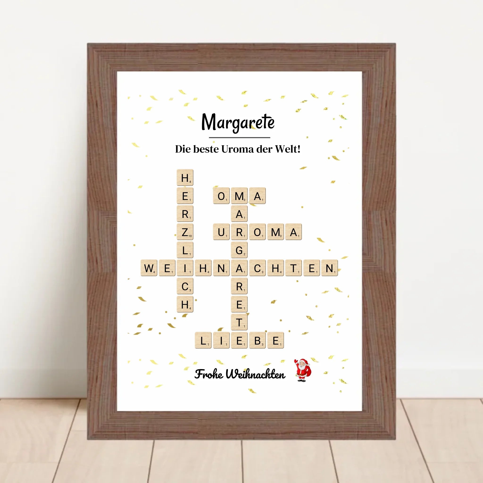 Uroma Weihnachtsgeschenk Bild Scrabble Style personalisierbar - Cantty