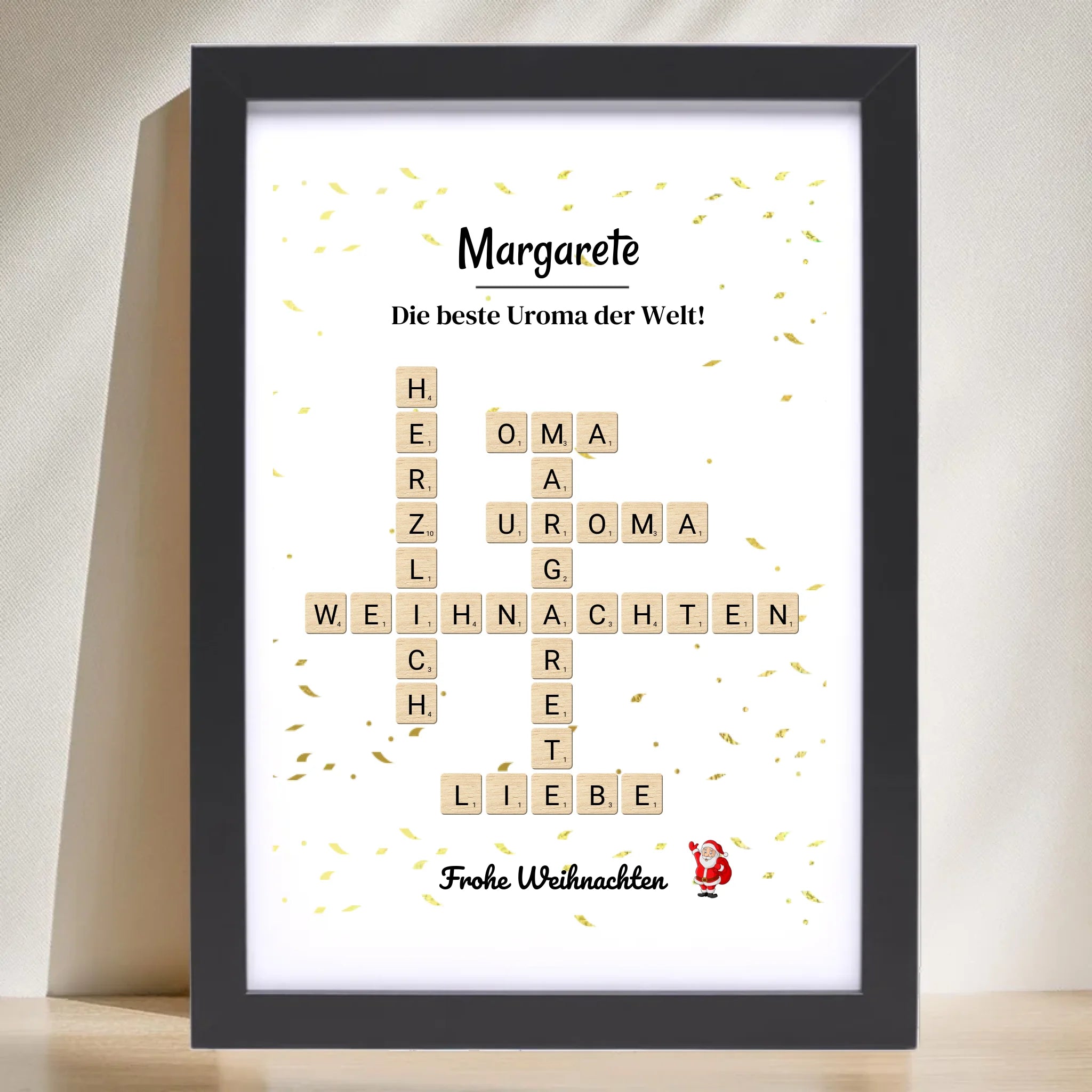 Uroma Weihnachtsgeschenk Bild Scrabble Style personalisierbar - Cantty