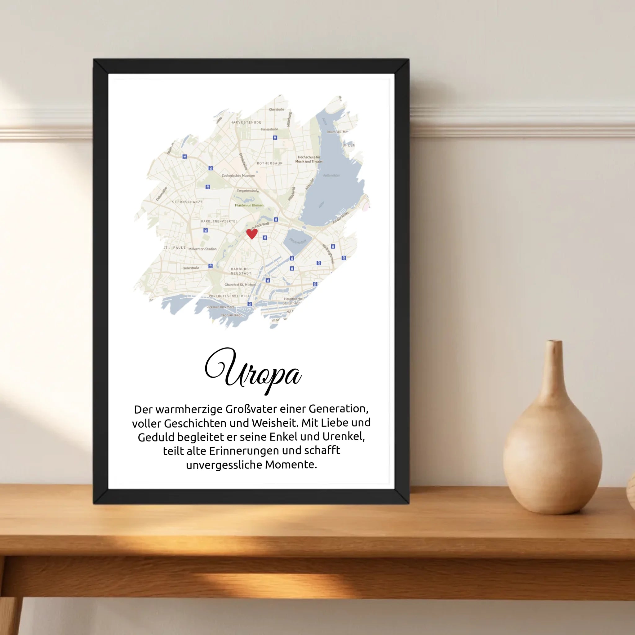 Uropa Geschenk Stadtkarte mit Definition personalisierbar - Cantty