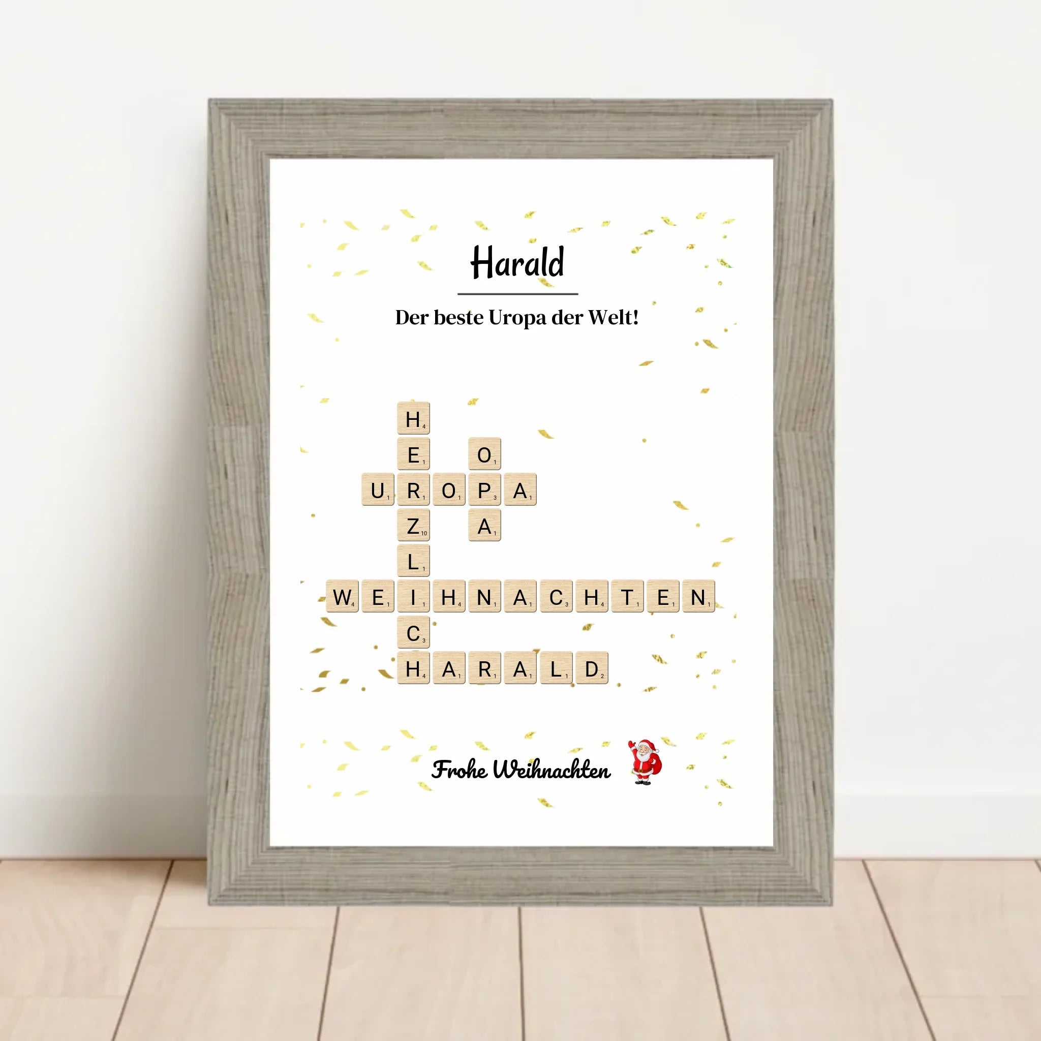 Uropa Weihnachtsgeschenk Bild Scrabble Style personalisierbar - Cantty