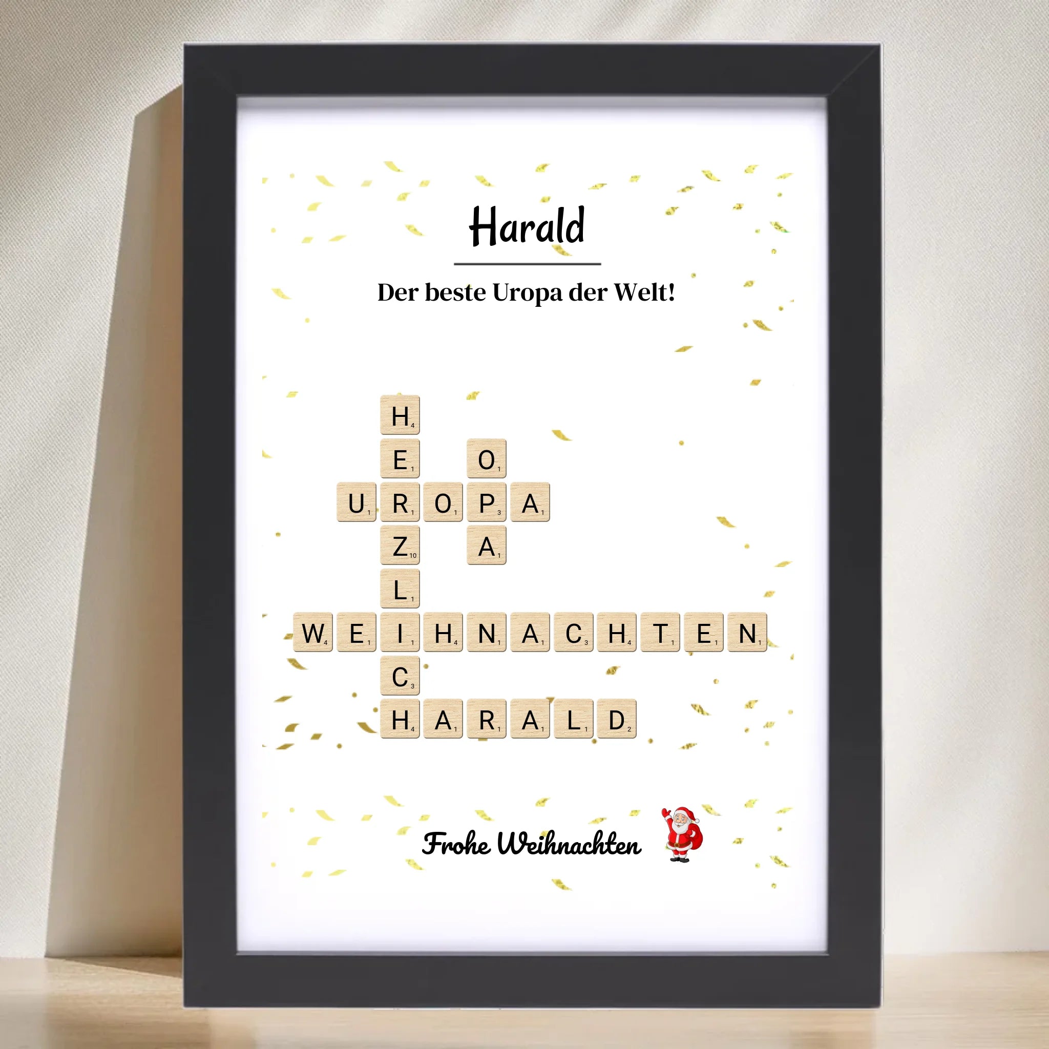Uropa Weihnachtsgeschenk Bild Scrabble Style personalisierbar - Cantty