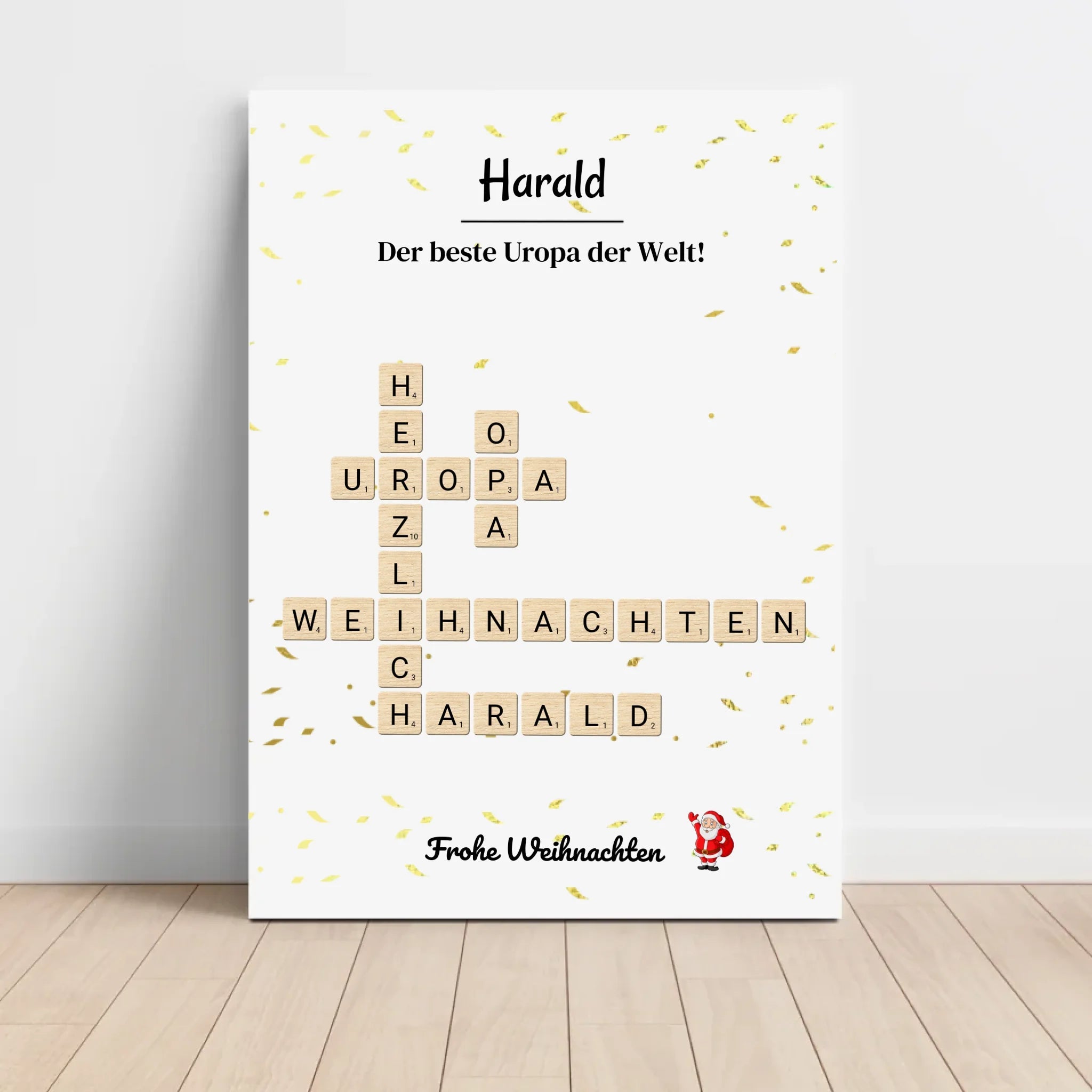 Uropa Weihnachtsgeschenk Bild Scrabble Style personalisierbar - Cantty