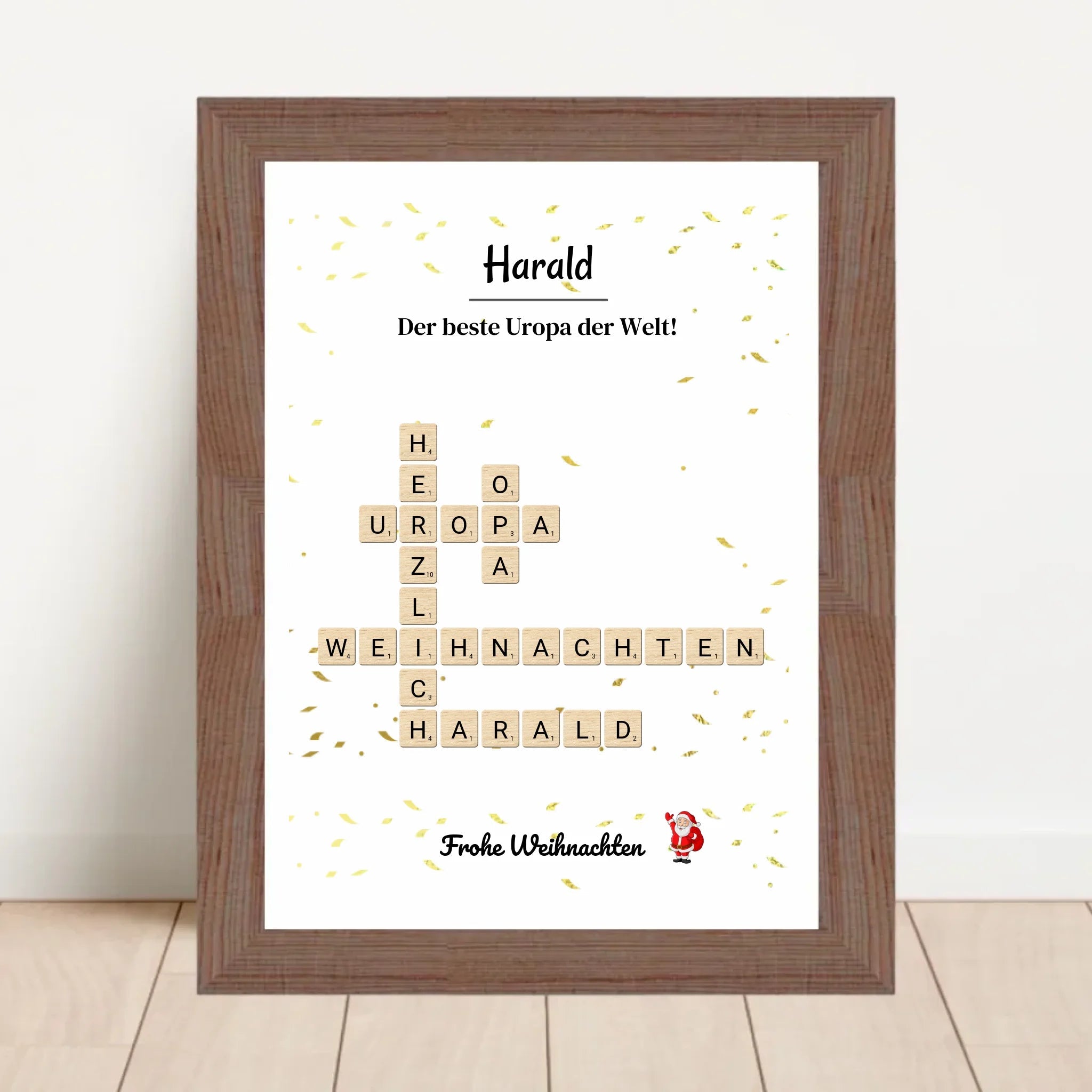 Uropa Weihnachtsgeschenk Bild Scrabble Style personalisierbar - Cantty