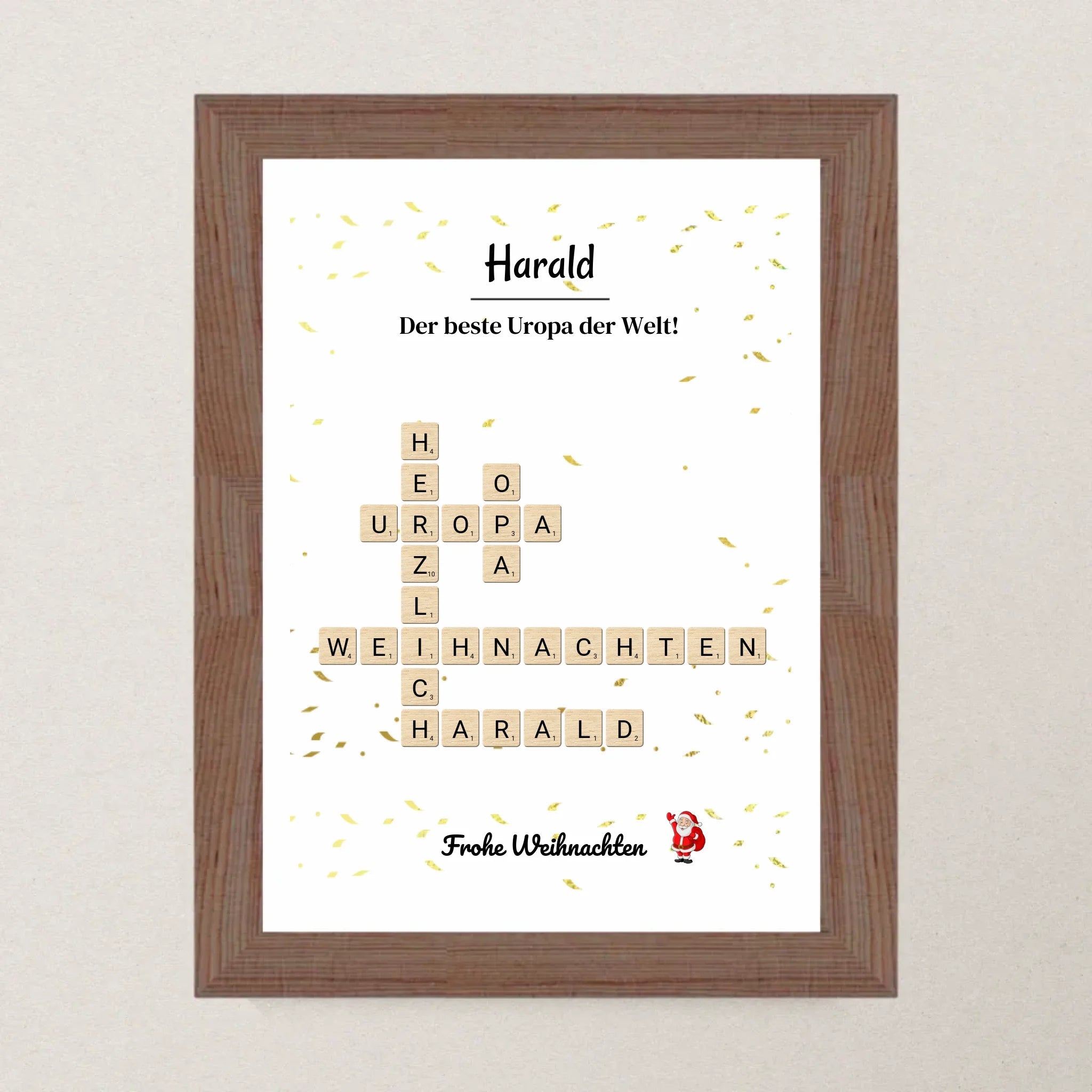 Uropa Weihnachtsgeschenk Bild Scrabble Style personalisierbar - Cantty