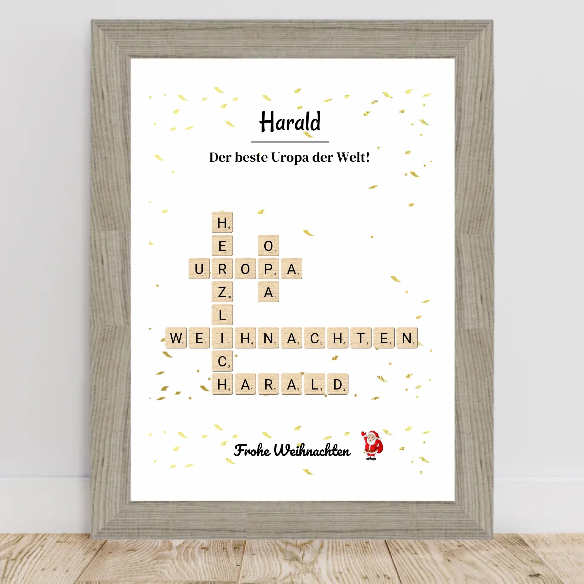 Uropa Weihnachtsgeschenk Bild Scrabble Style personalisierbar - Cantty