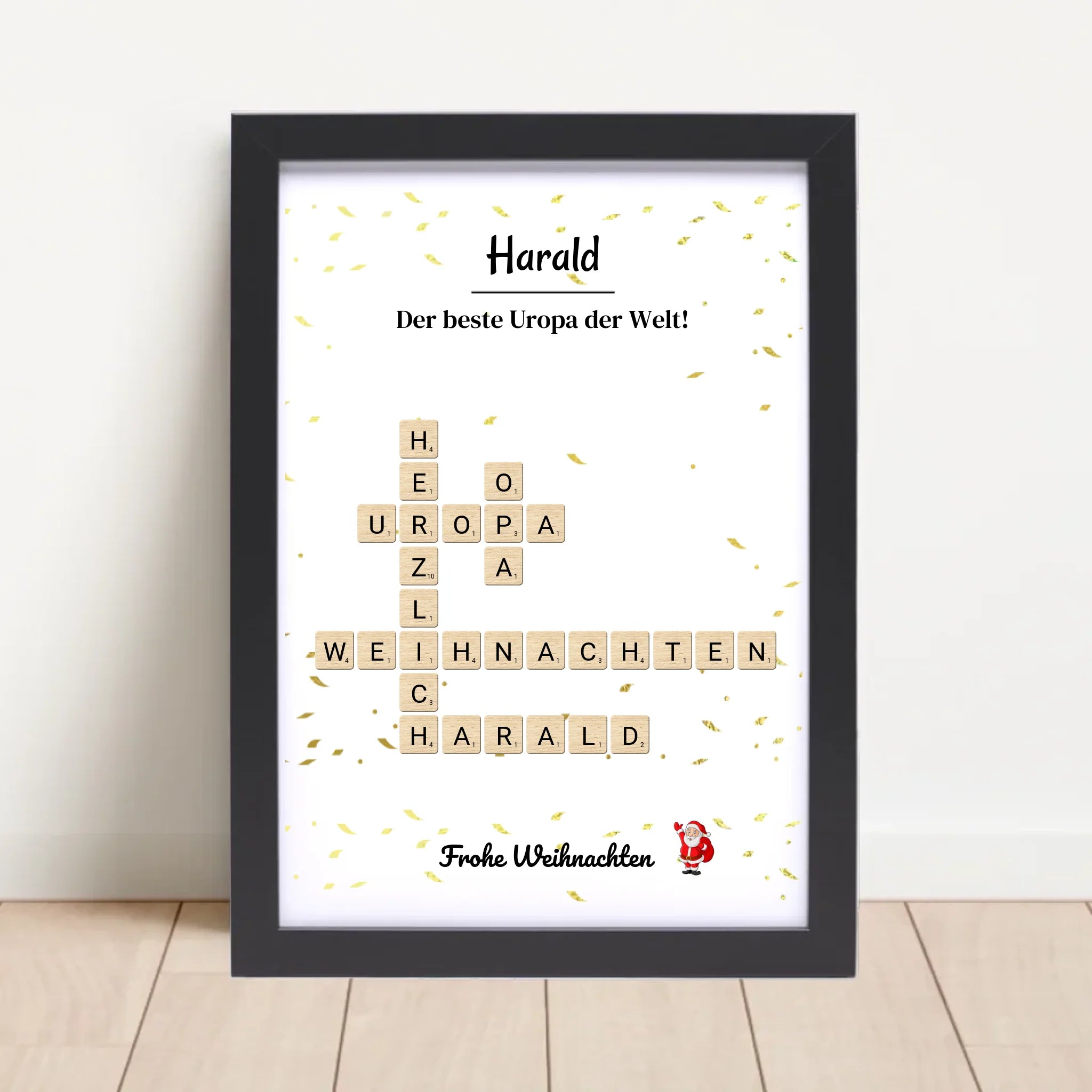 Uropa Weihnachtsgeschenk Bild Scrabble Style personalisierbar - Cantty