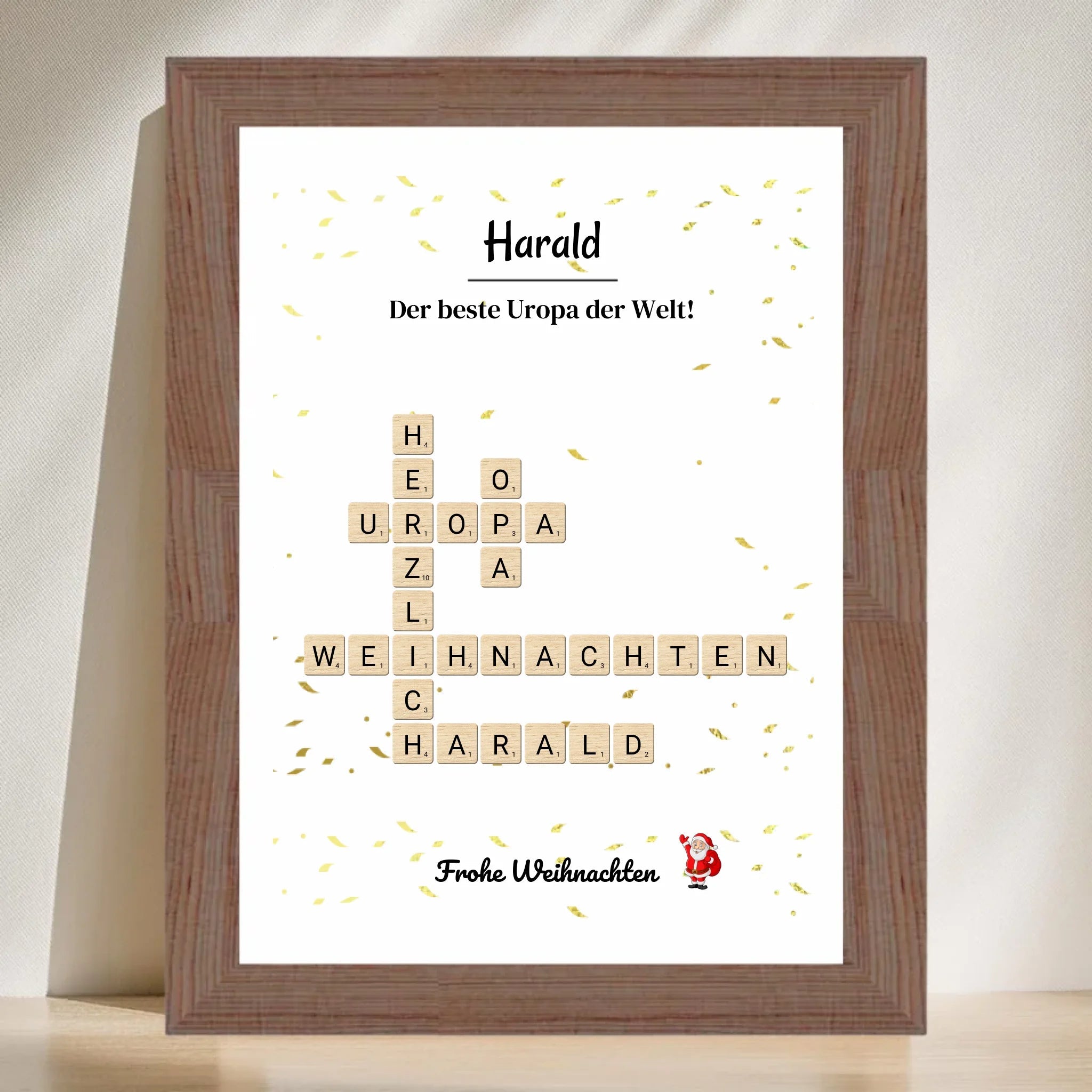 Uropa Weihnachtsgeschenk Bild Scrabble Style personalisierbar - Cantty