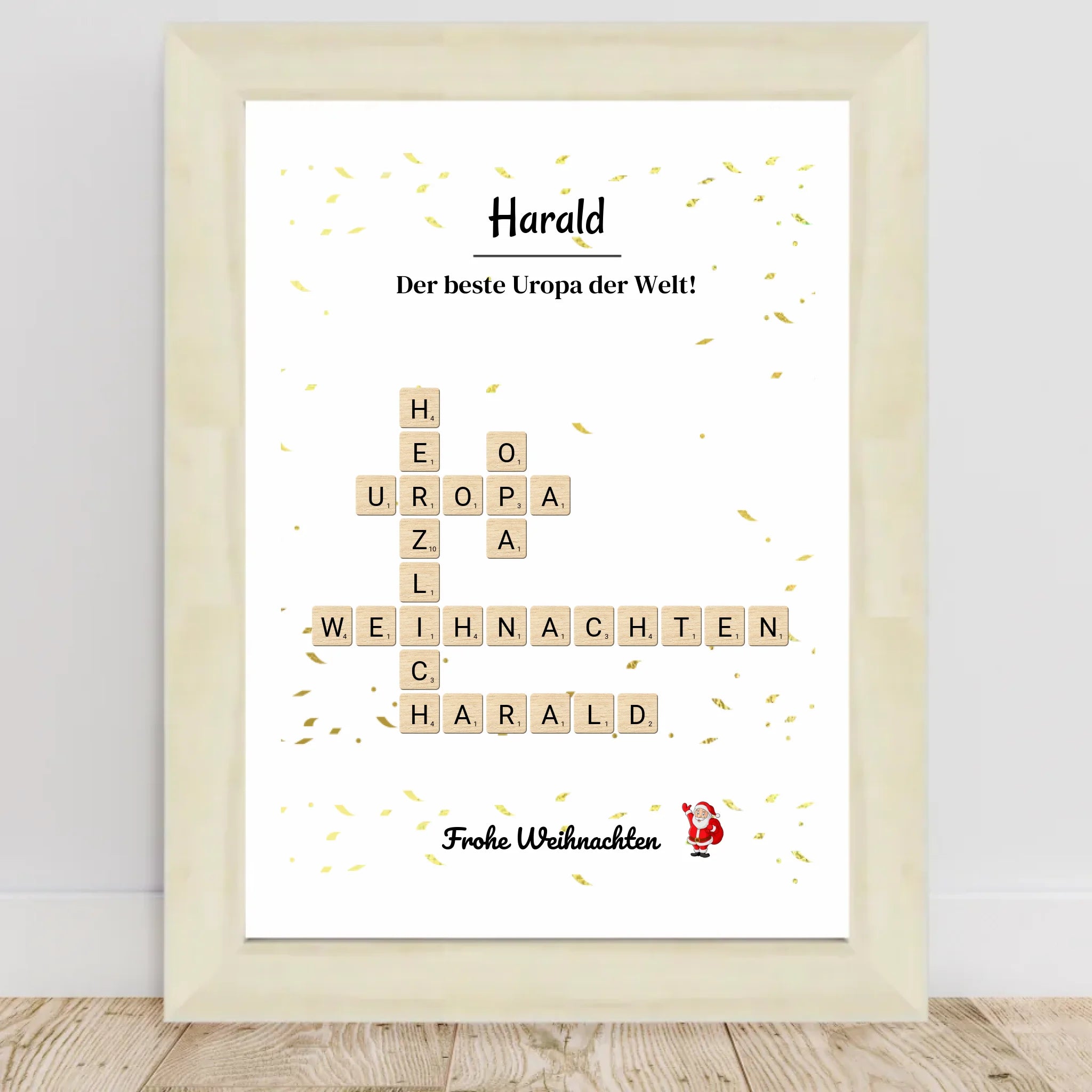 Uropa Weihnachtsgeschenk Bild Scrabble Style personalisierbar - Cantty
