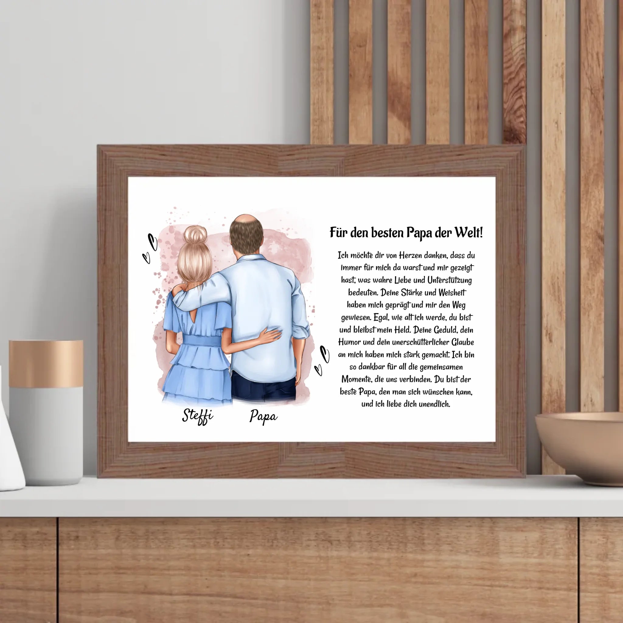 Vater Tochter Bild Poster Karte Geschenk personalisiert - Cantty