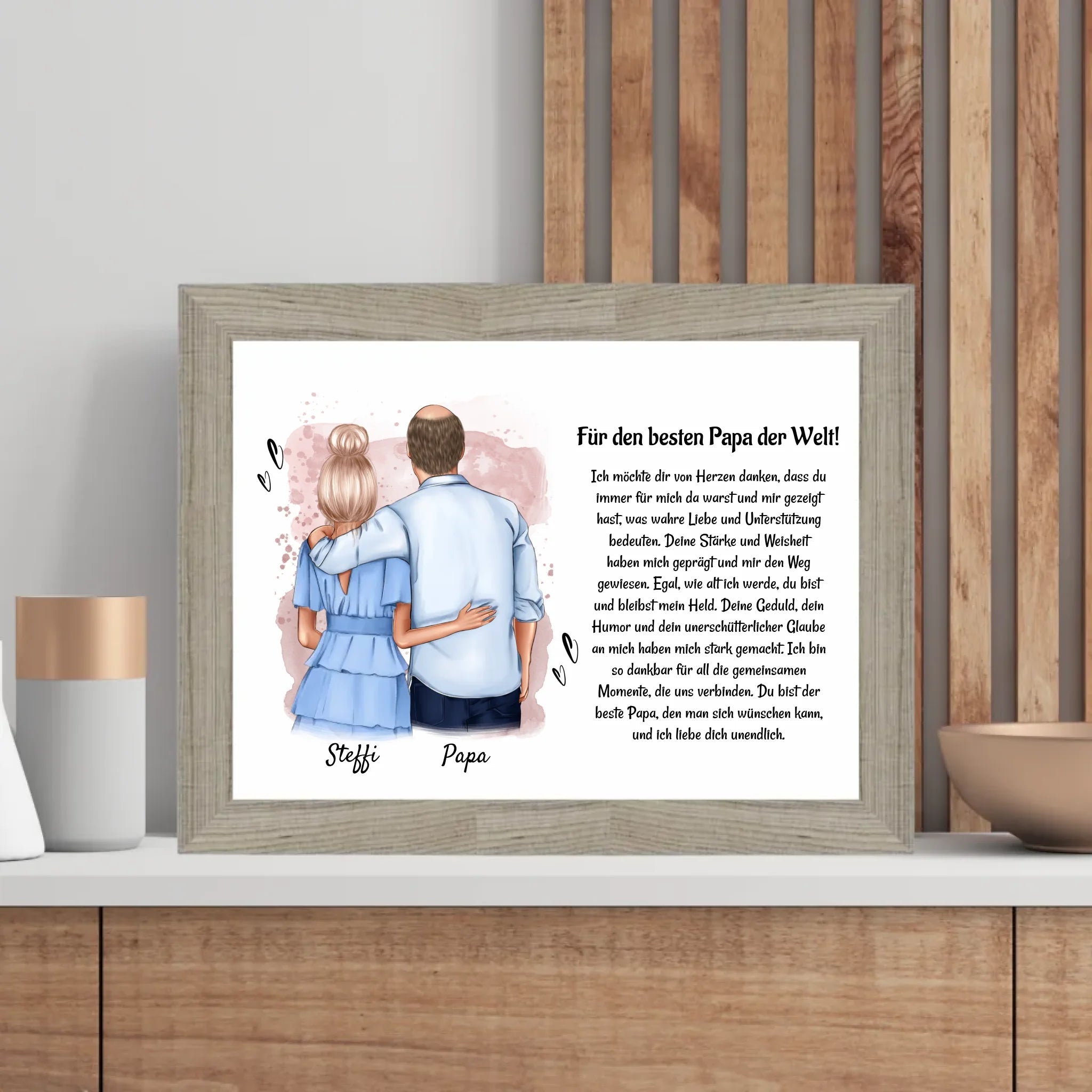 Vater Tochter Bild Poster Karte Geschenk personalisiert - Cantty