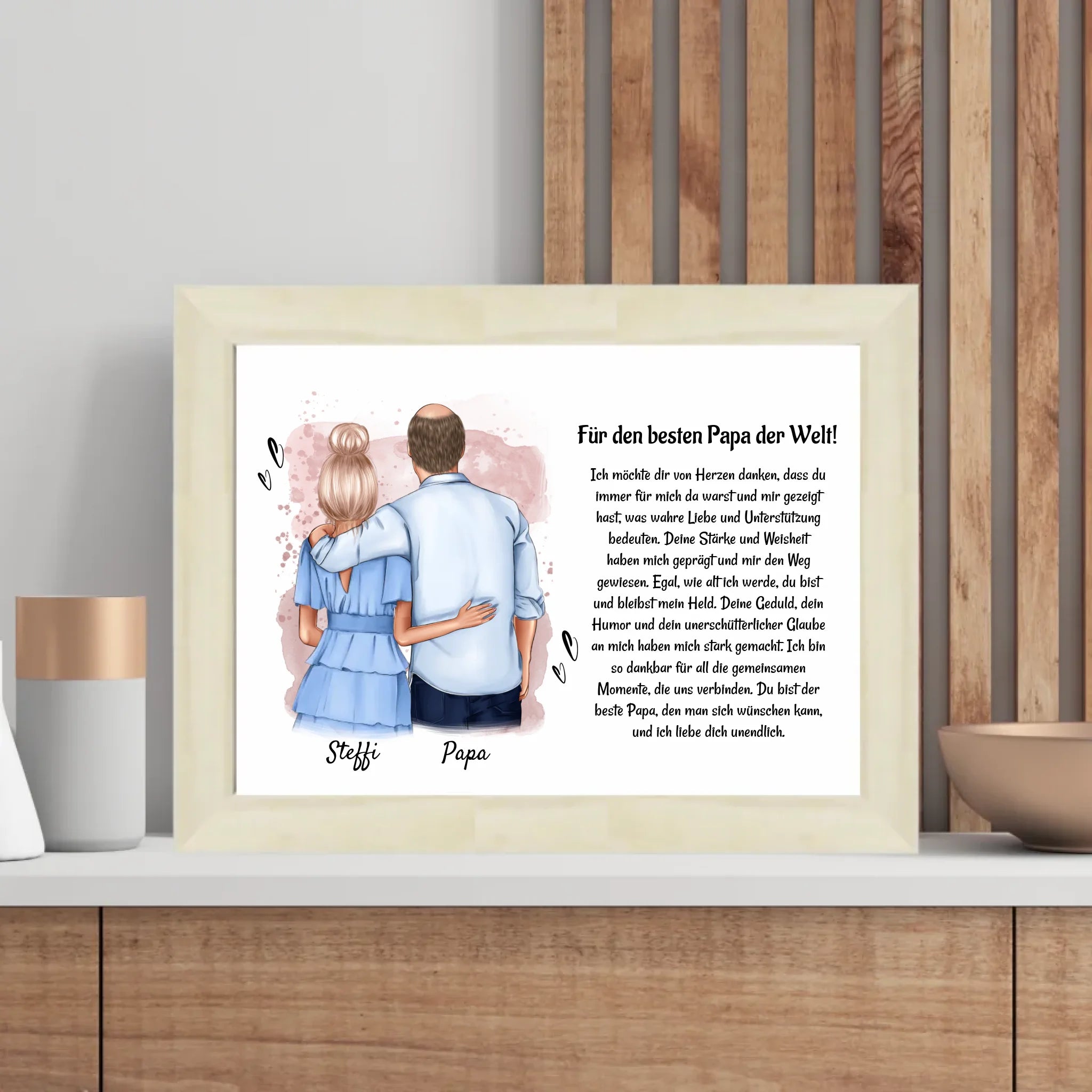 Vater Tochter Bild Poster Karte Geschenk personalisiert - Cantty