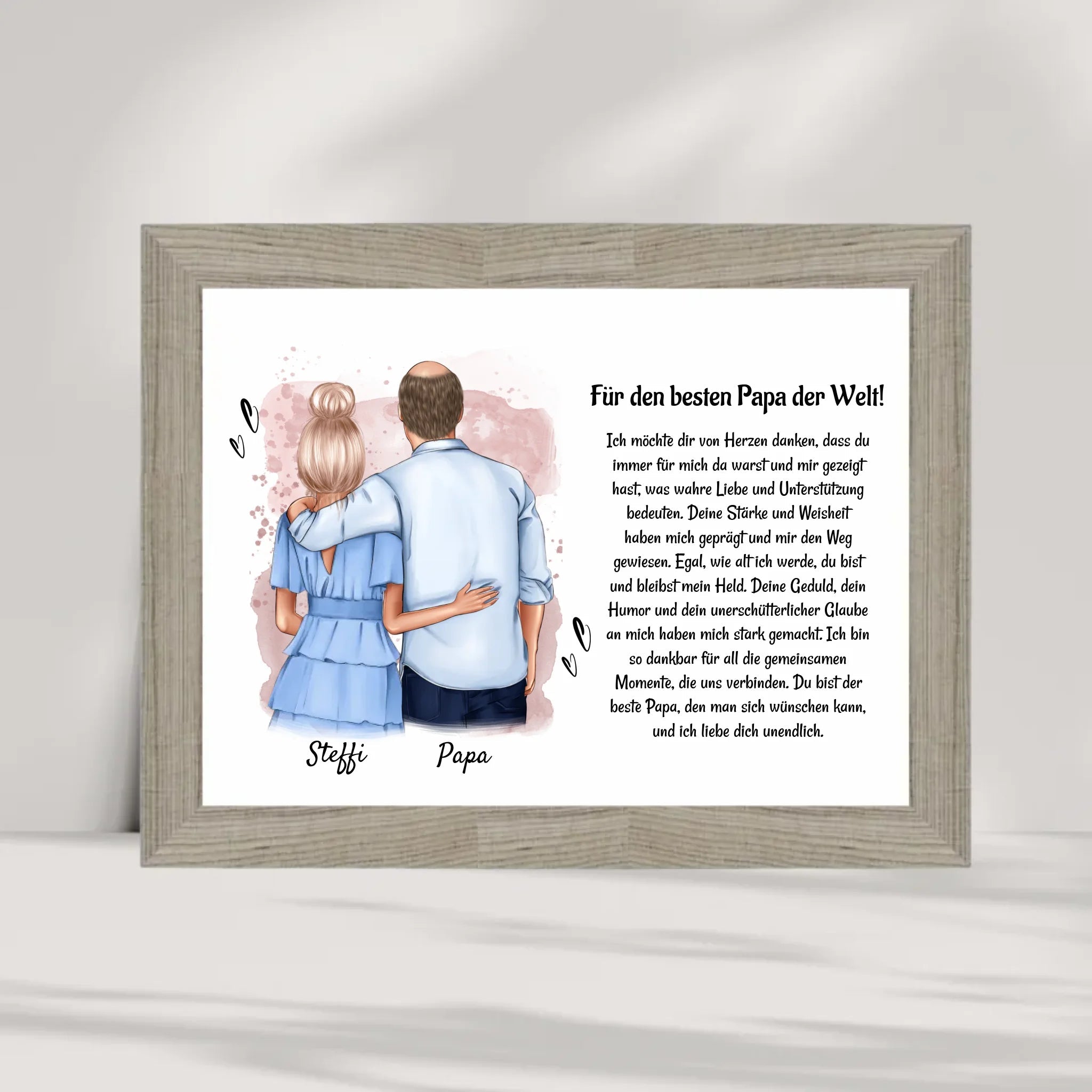 Vater Tochter Bild Poster Karte Geschenk personalisiert - Cantty