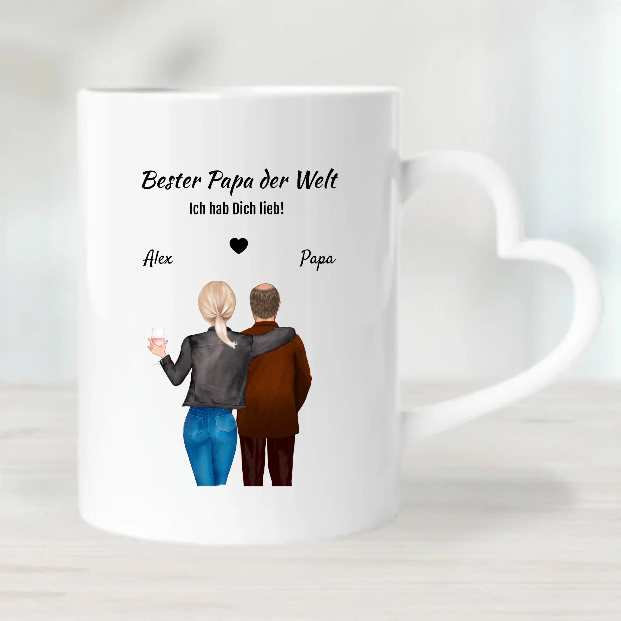 Vater Tochter Geschenk personalisierte Tasse - Cantty