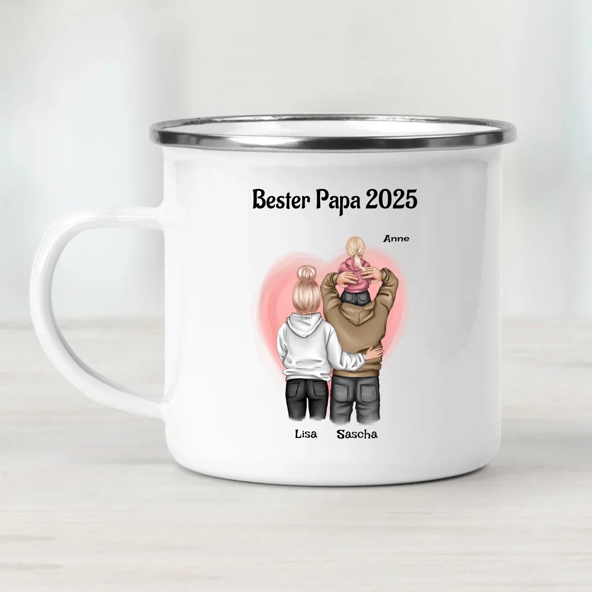 Vatertagsgeschenk Tasse mit Familie Bild personalisiert - Cantty