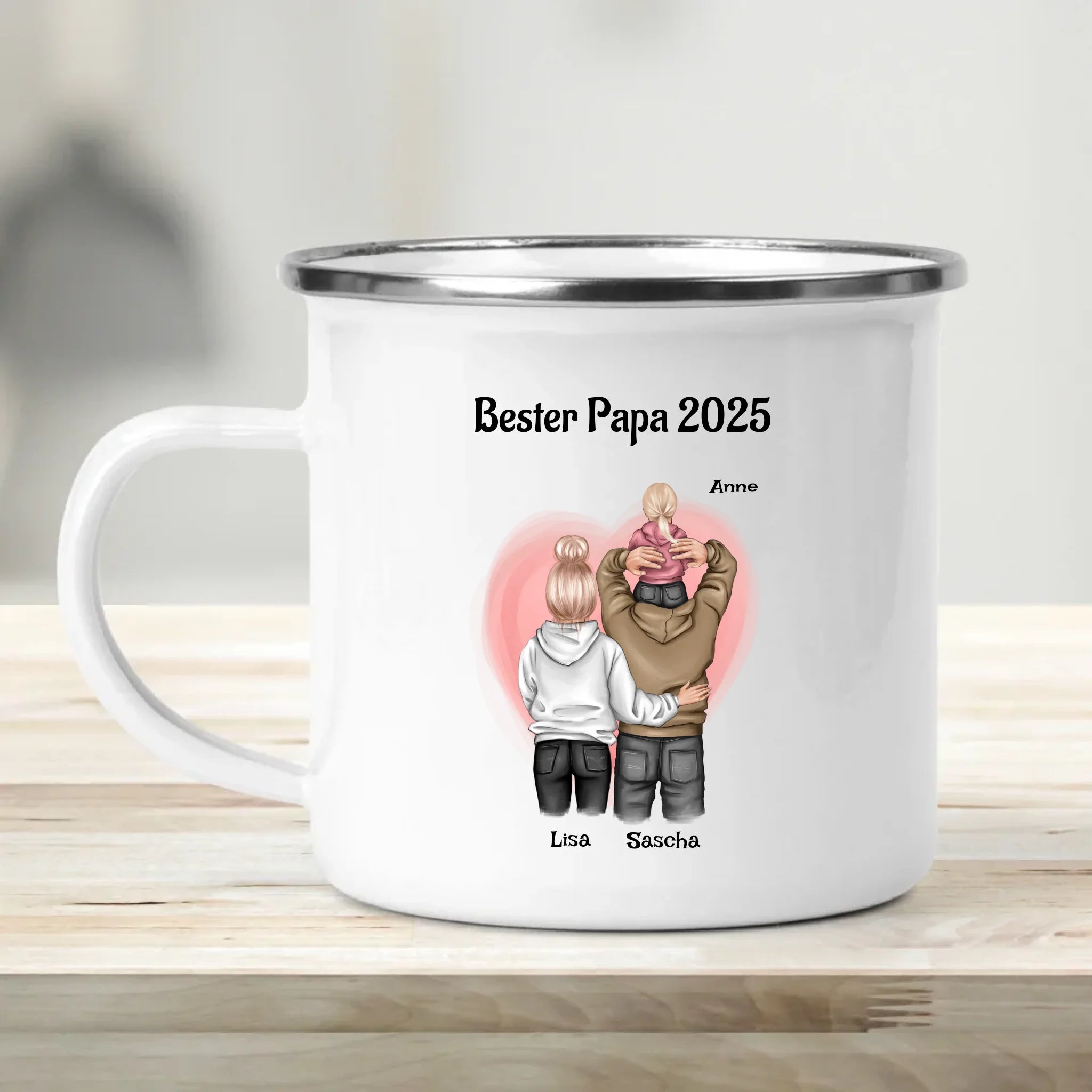 Vatertagsgeschenk Tasse mit Familie Bild personalisiert - Cantty