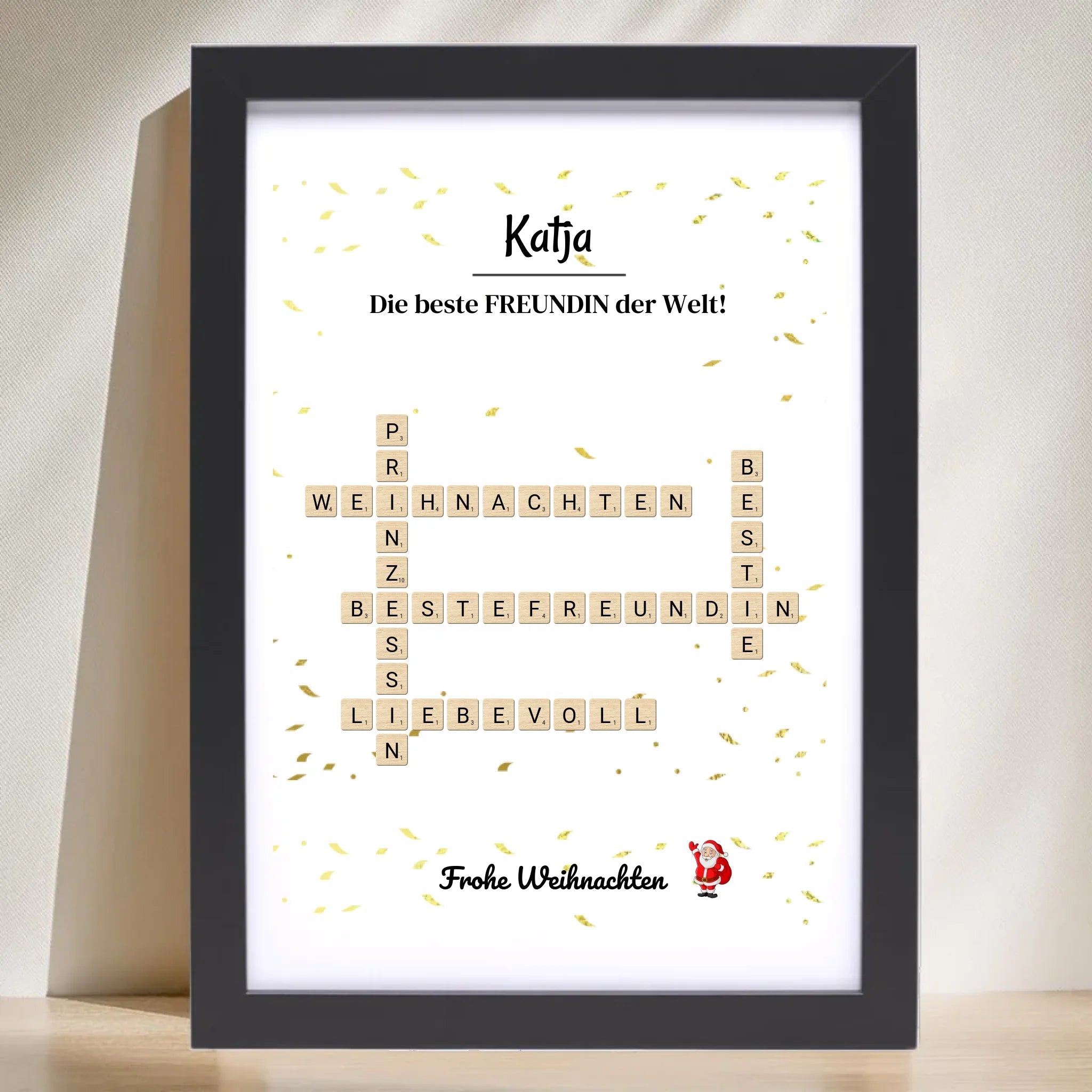 Weihnachtsgeschenk beste Freundin Poster Scrabble Design - Cantty