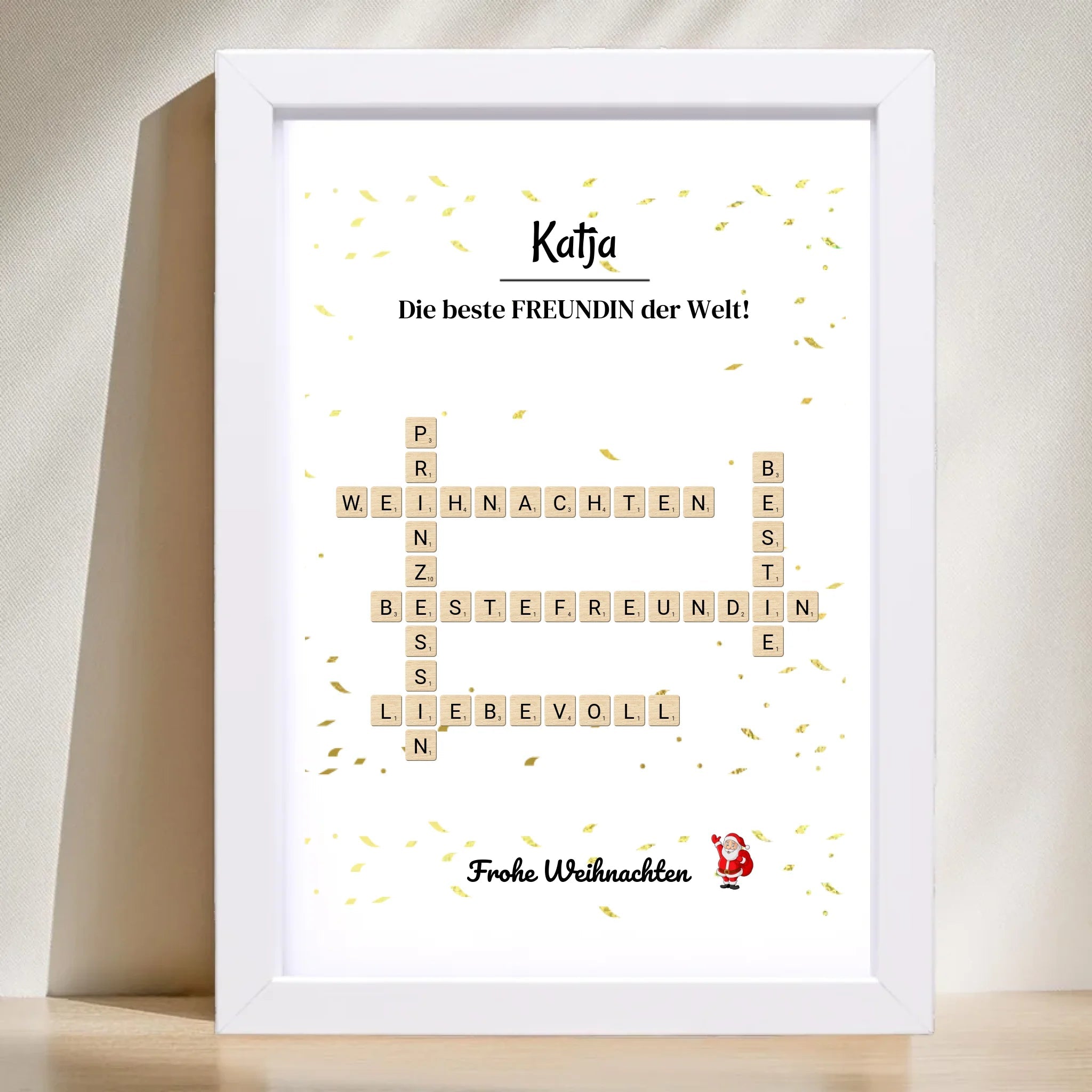 Weihnachtsgeschenk beste Freundin Poster Scrabble Design - Cantty
