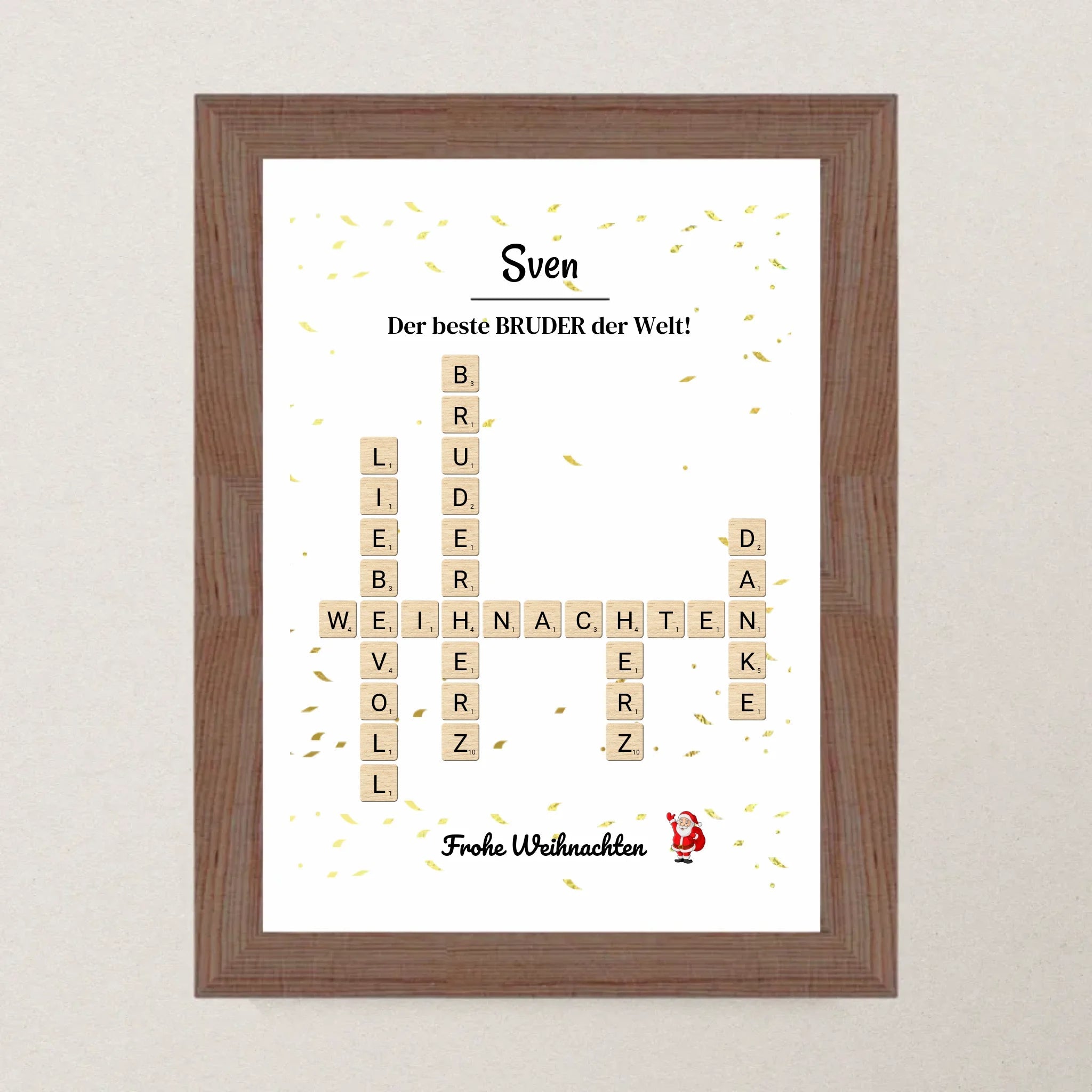 Weihnachtsgeschenk Bruder Poster Scrabble Design - Cantty