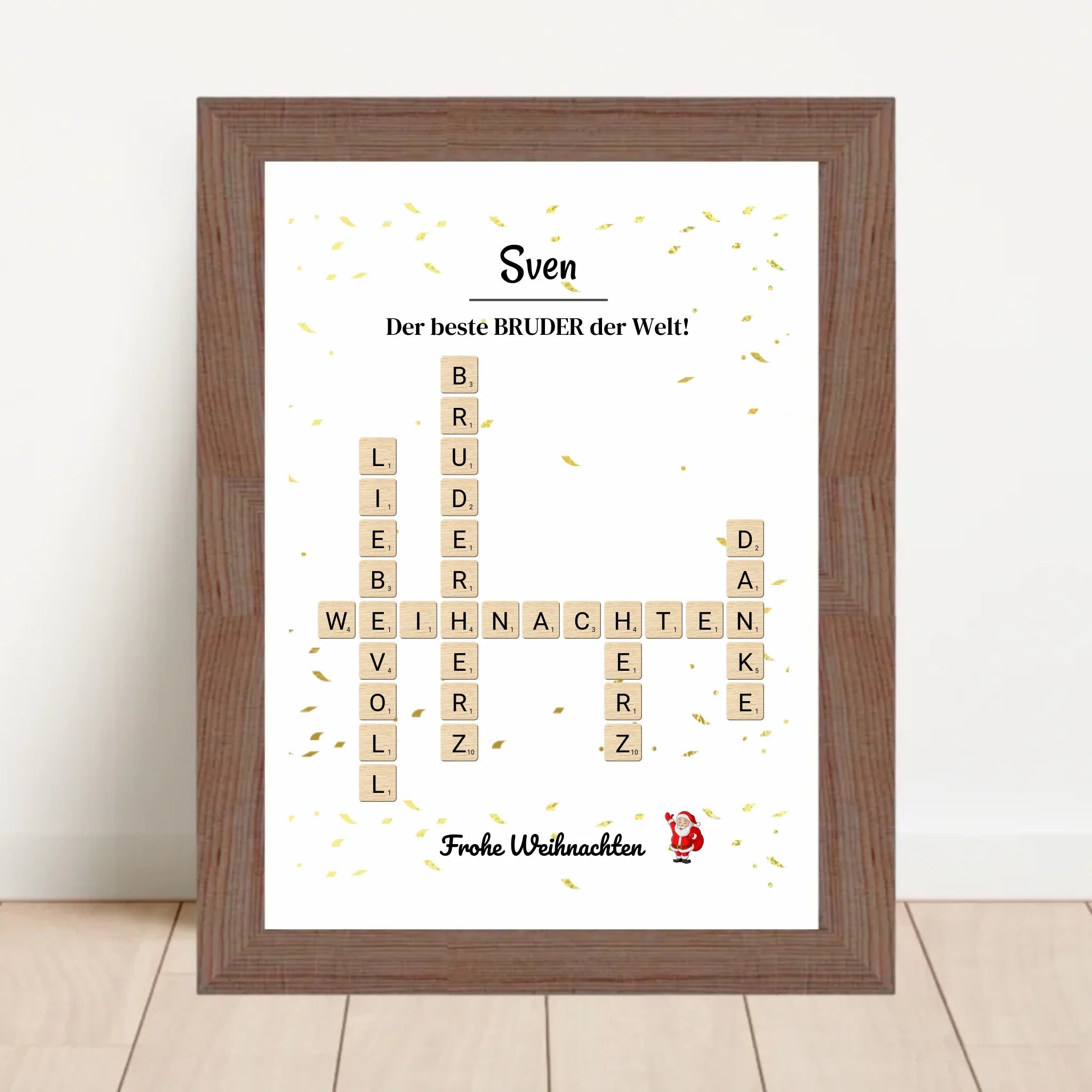 Weihnachtsgeschenk Bruder Poster Scrabble Design - Cantty