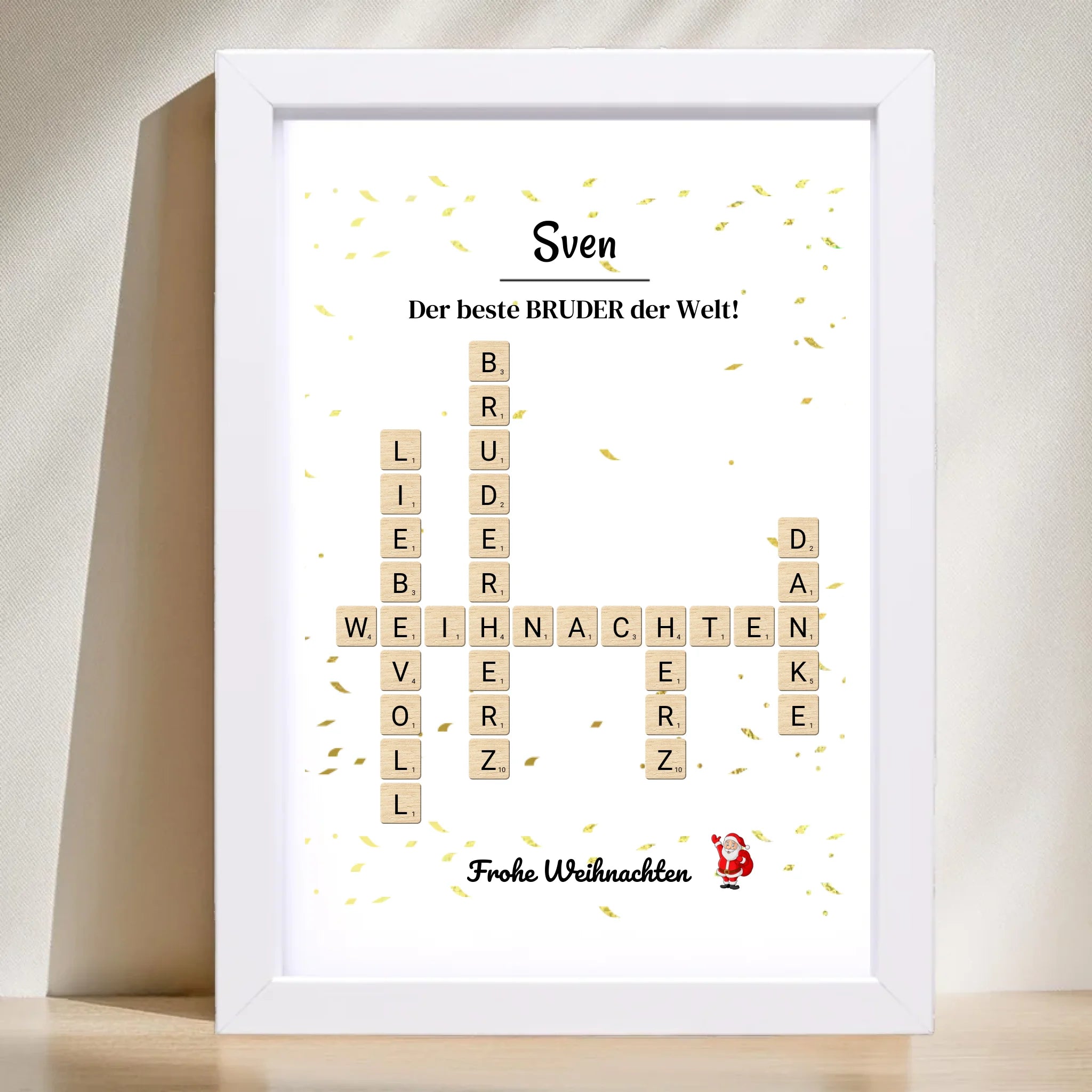 Weihnachtsgeschenk Bruder Poster Scrabble Design - Cantty