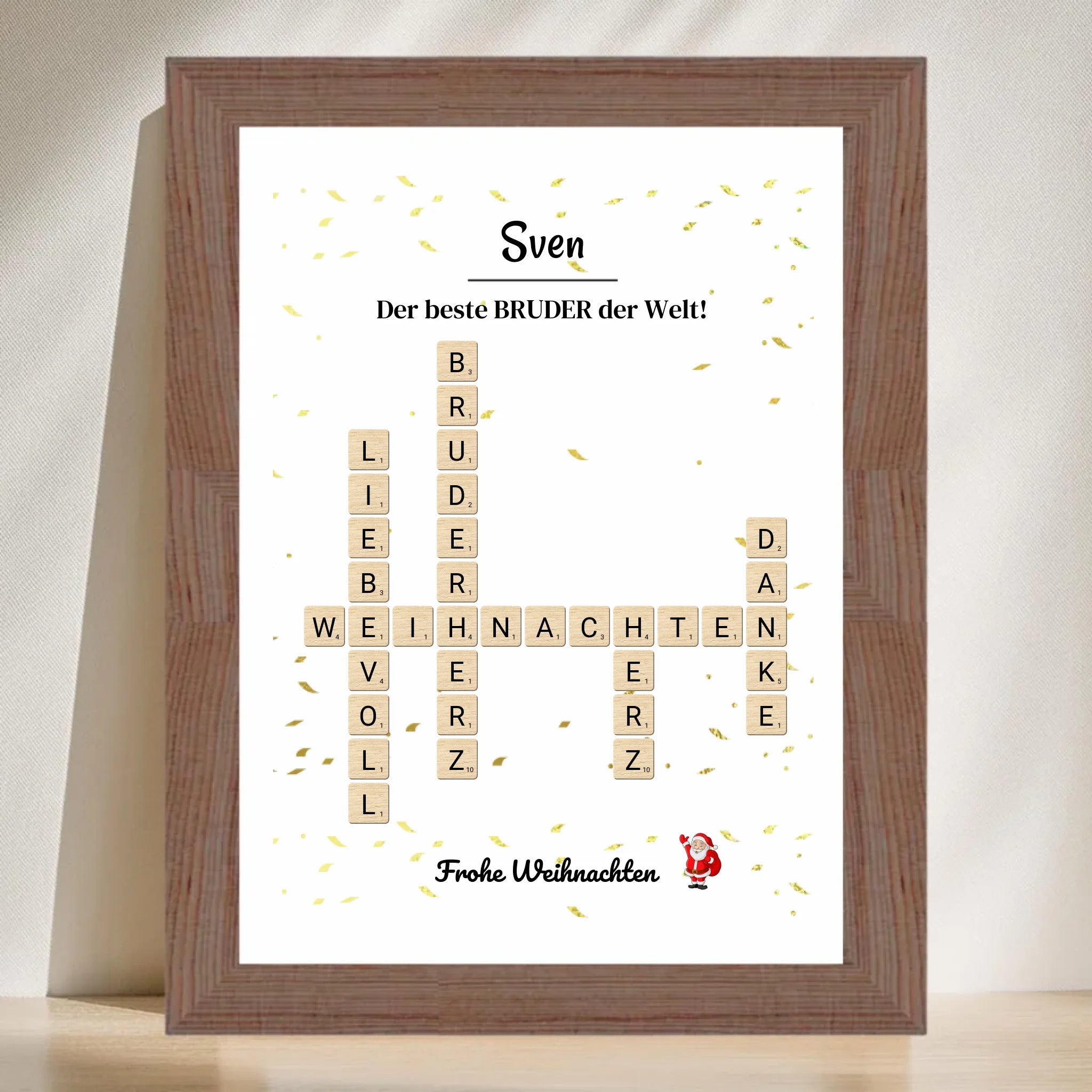 Weihnachtsgeschenk Bruder Poster Scrabble Design - Cantty