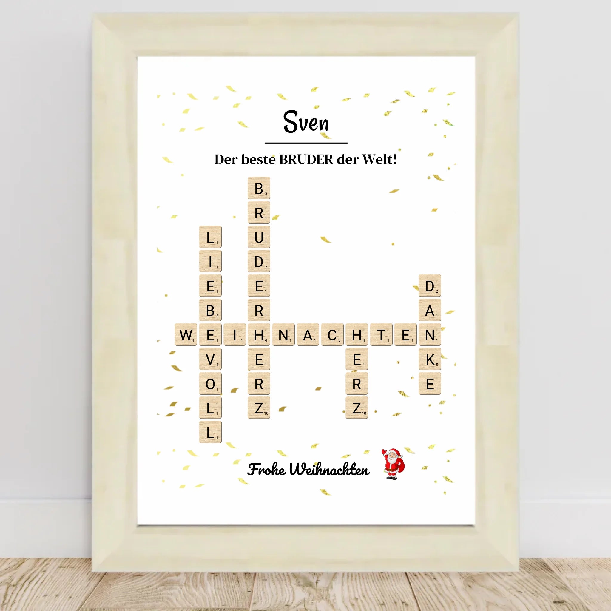 Weihnachtsgeschenk Bruder Poster Scrabble Design - Cantty