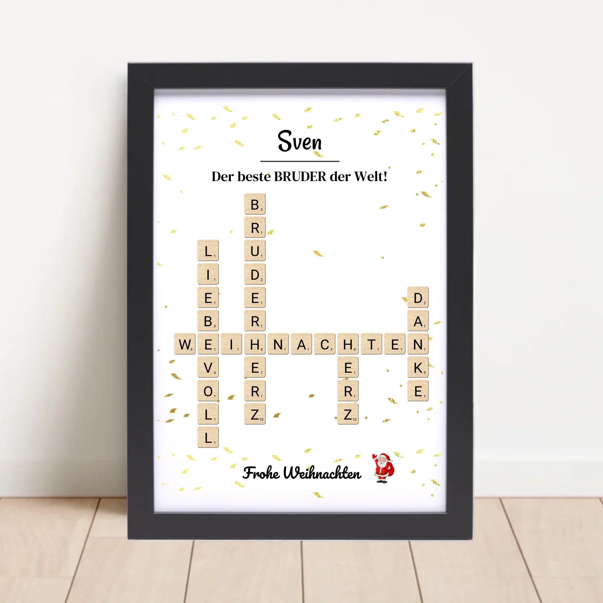 Weihnachtsgeschenk Bruder Poster Scrabble Design - Cantty