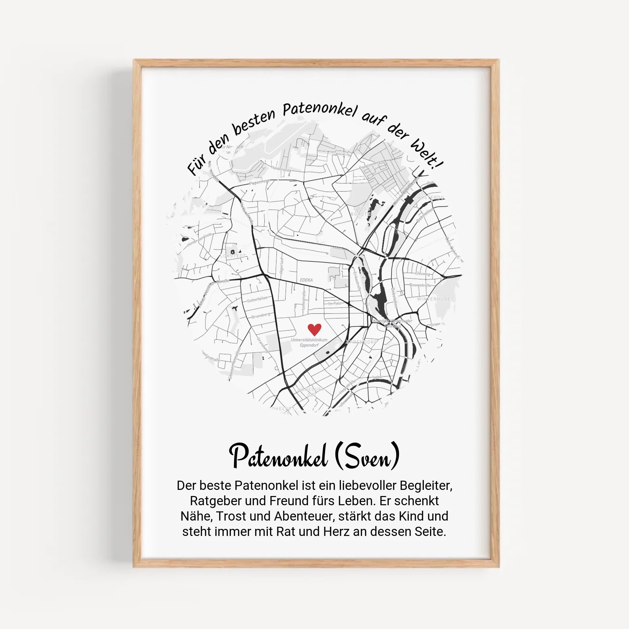 Weihnachtsgeschenk für den Patenonkel Poster Stadtkarte - Cantty