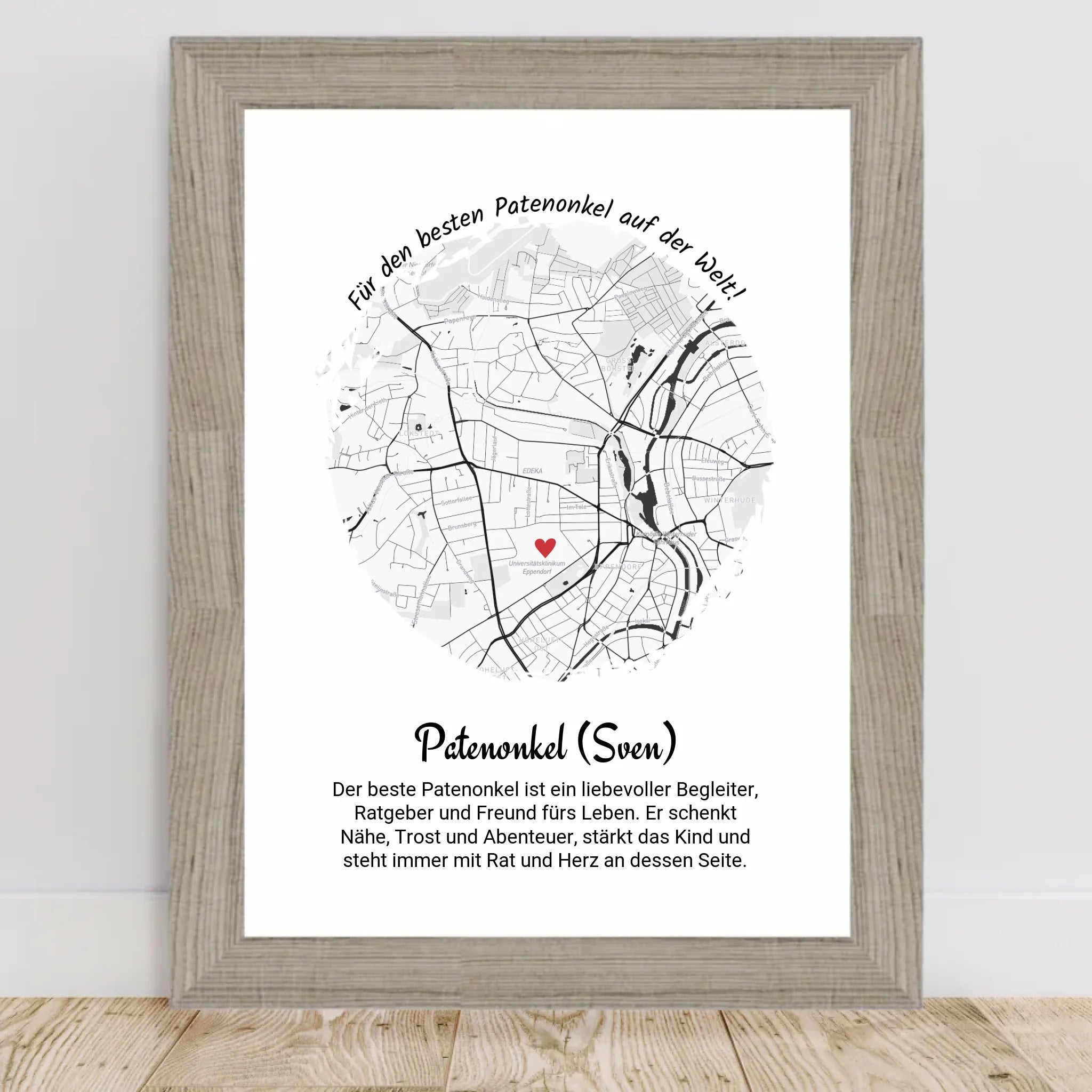 Weihnachtsgeschenk für den Patenonkel Poster Stadtkarte - Cantty