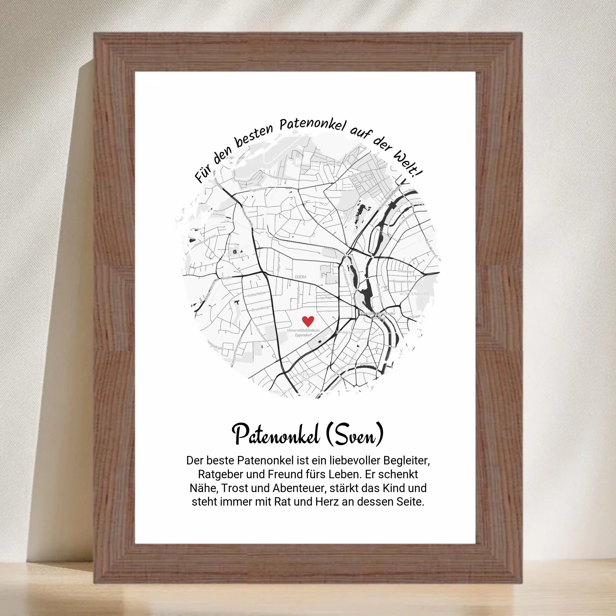 Weihnachtsgeschenk für den Patenonkel Poster Stadtkarte - Cantty