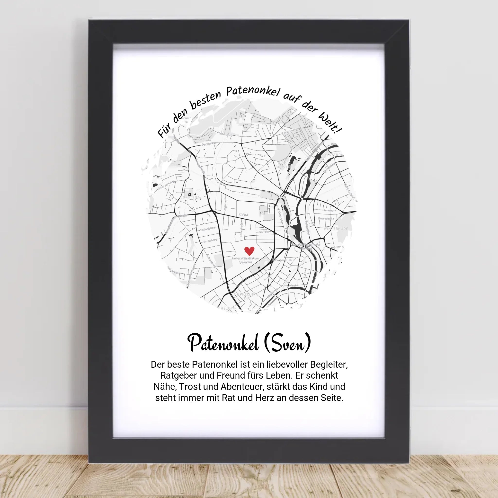 Weihnachtsgeschenk für den Patenonkel Poster Stadtkarte - Cantty