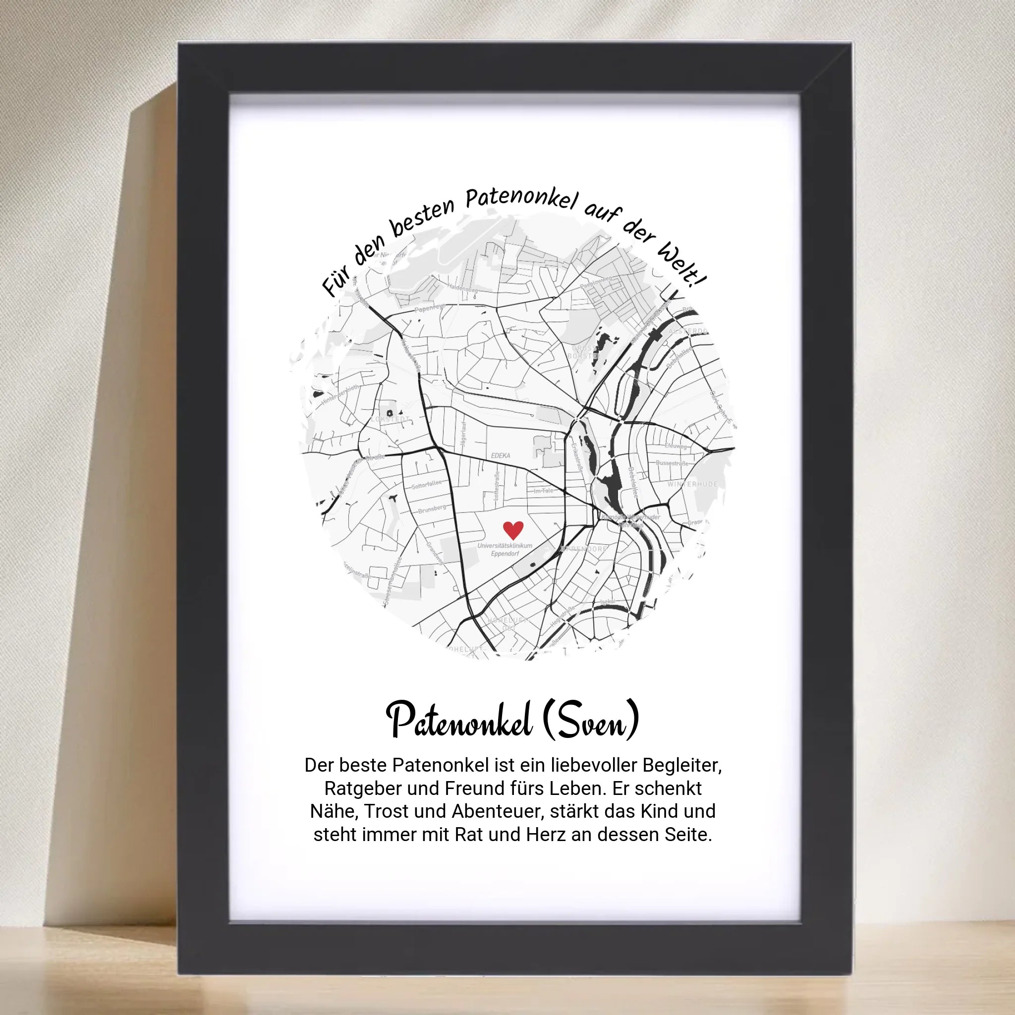Weihnachtsgeschenk für den Patenonkel Poster Stadtkarte - Cantty
