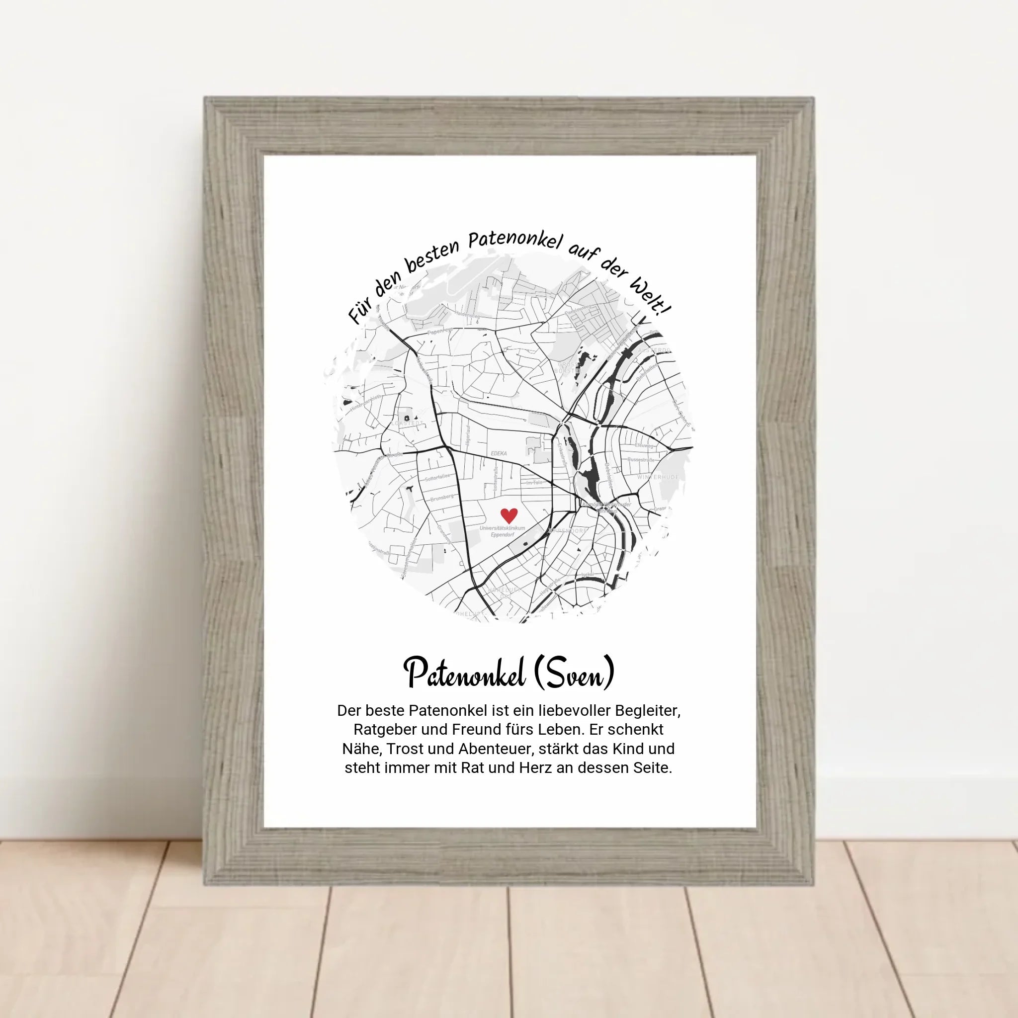 Weihnachtsgeschenk für den Patenonkel Poster Stadtkarte - Cantty