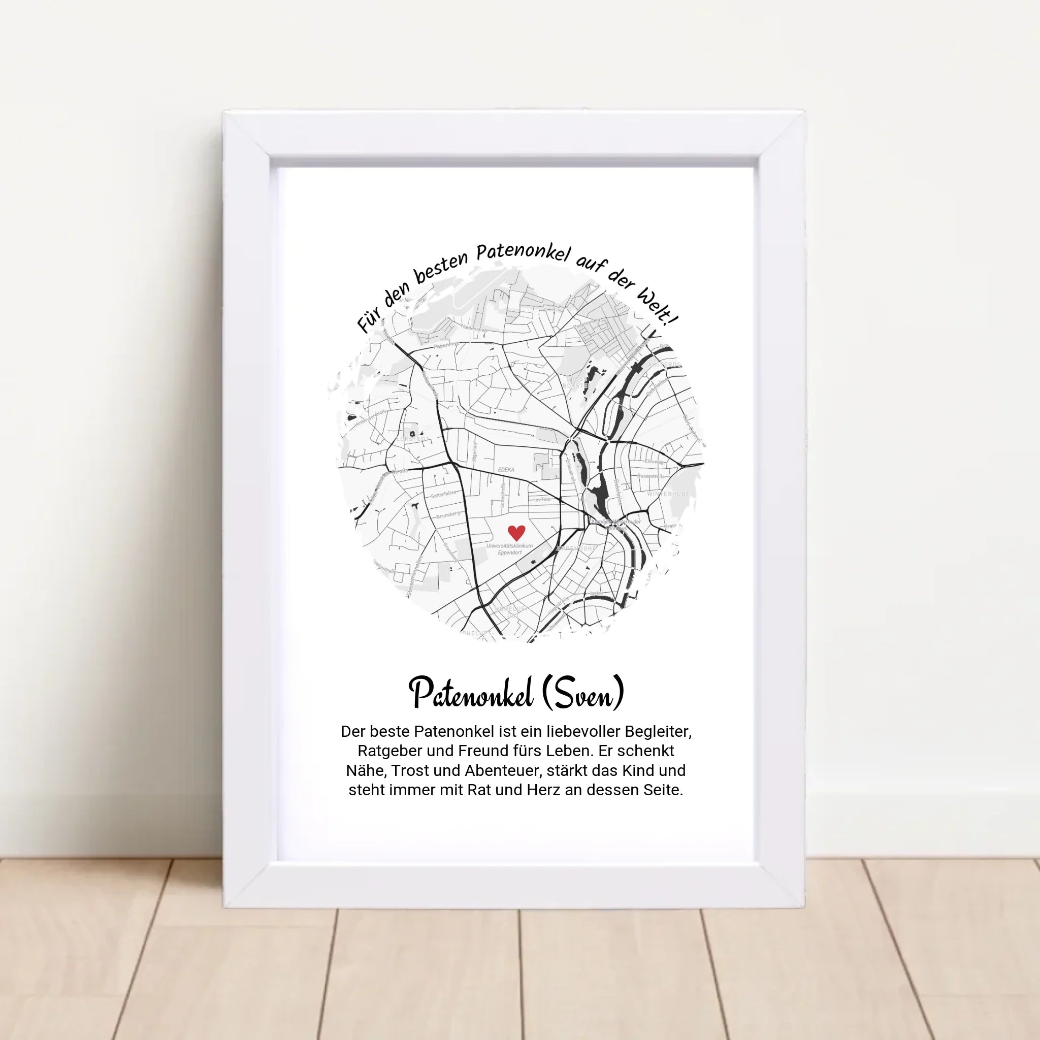 Weihnachtsgeschenk für den Patenonkel Poster Stadtkarte - Cantty