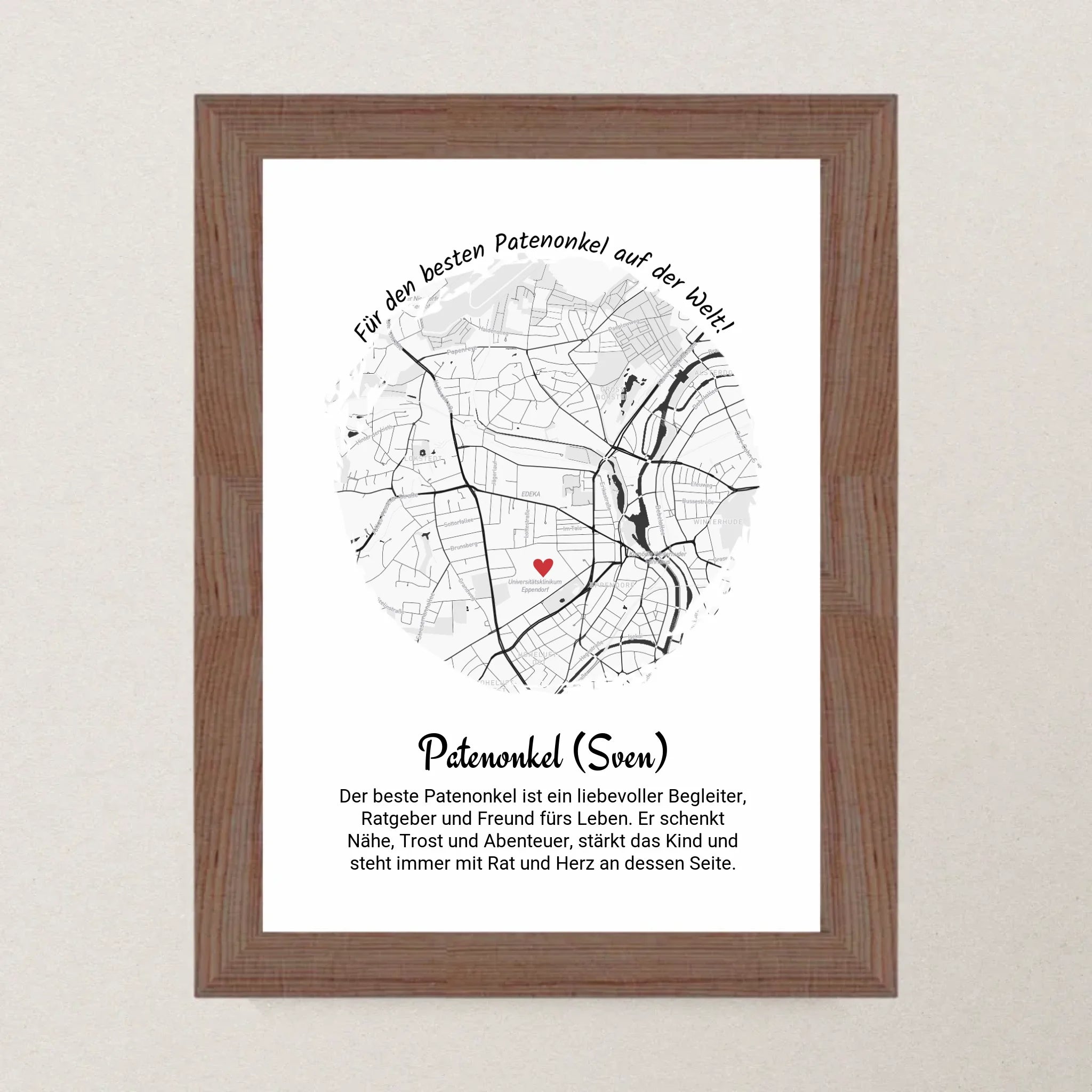 Weihnachtsgeschenk für den Patenonkel Poster Stadtkarte - Cantty