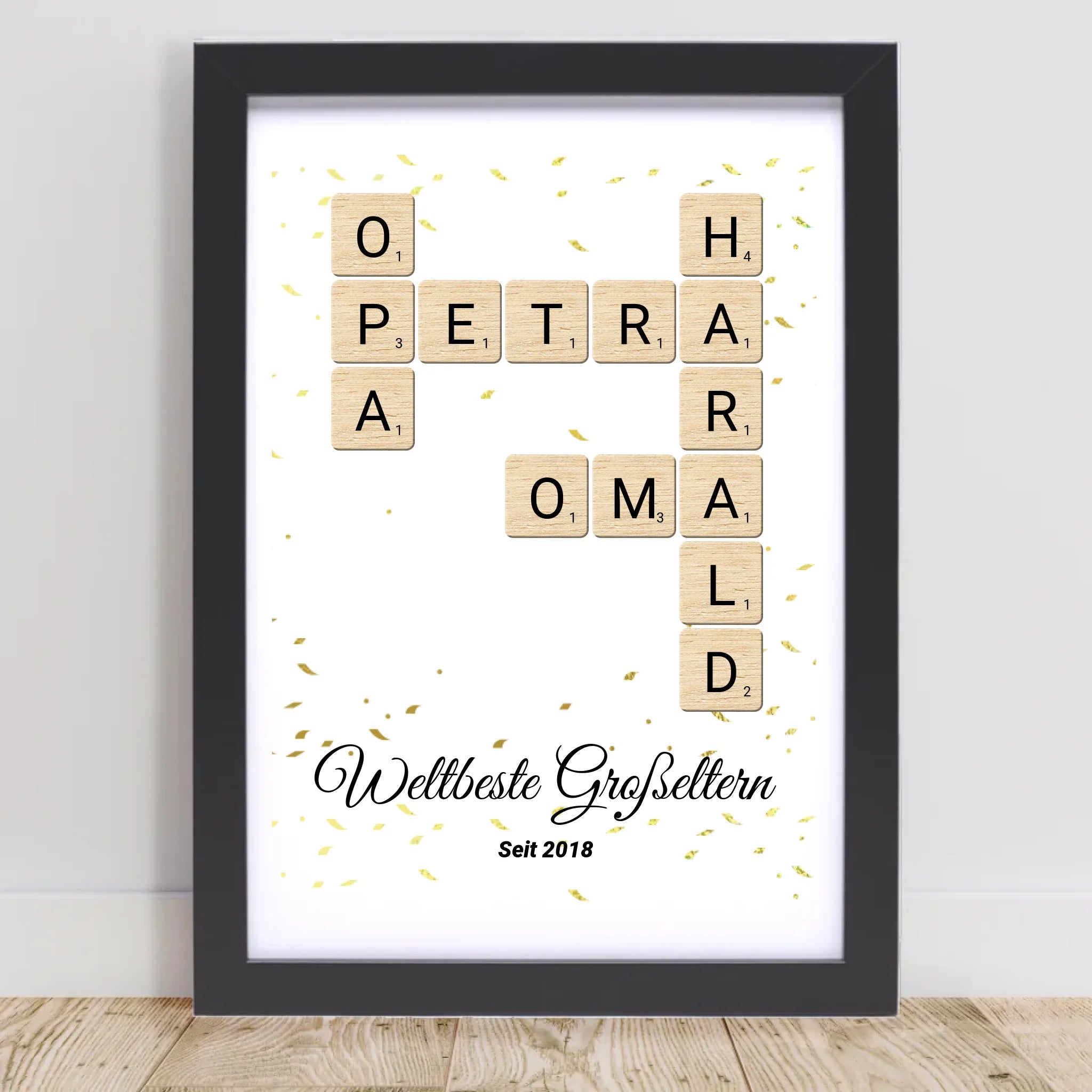 Weihnachtsgeschenk für Großeltern Scrabble Wort Poster personalisierbar - Cantty