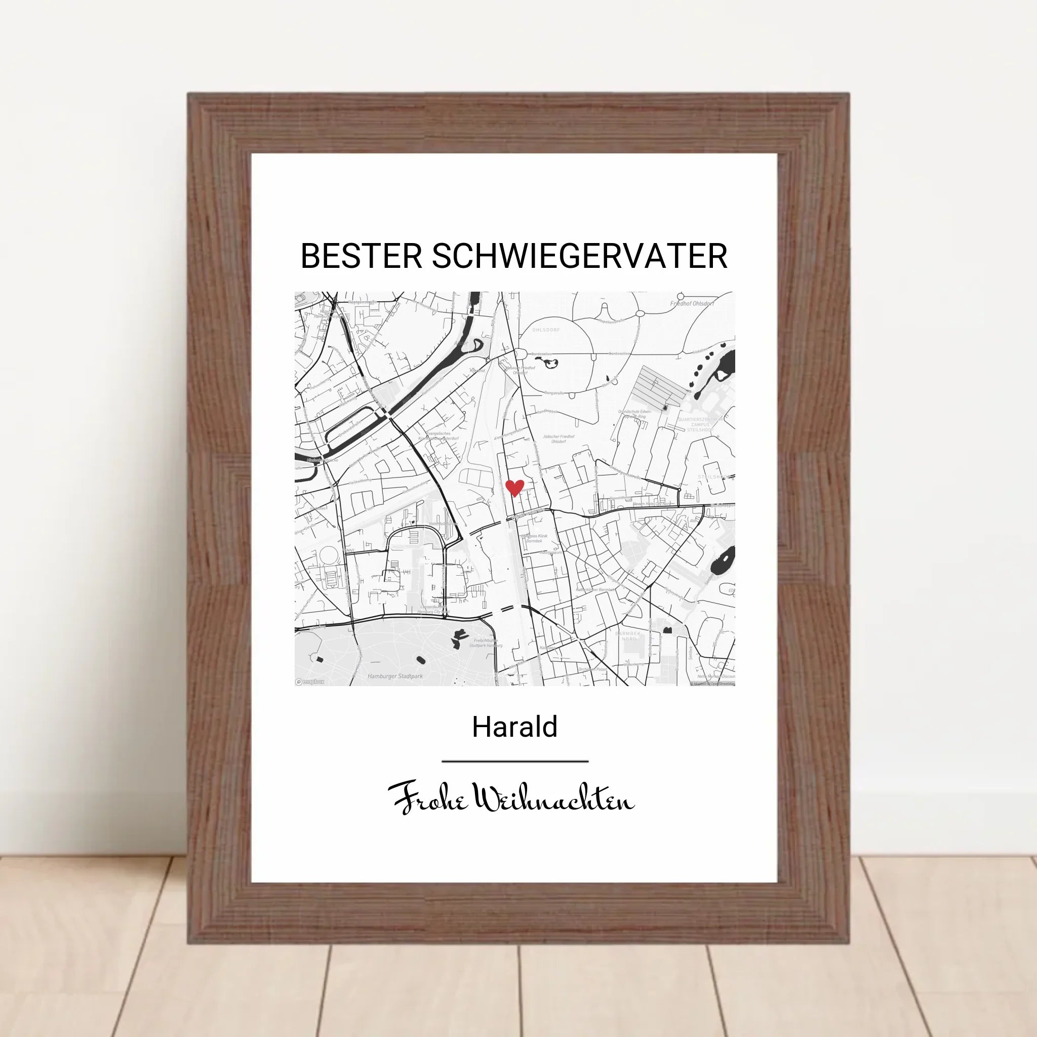 Weihnachtsgeschenk für Schwiegervater Poster Stadtkarte personalisiert - Cantty