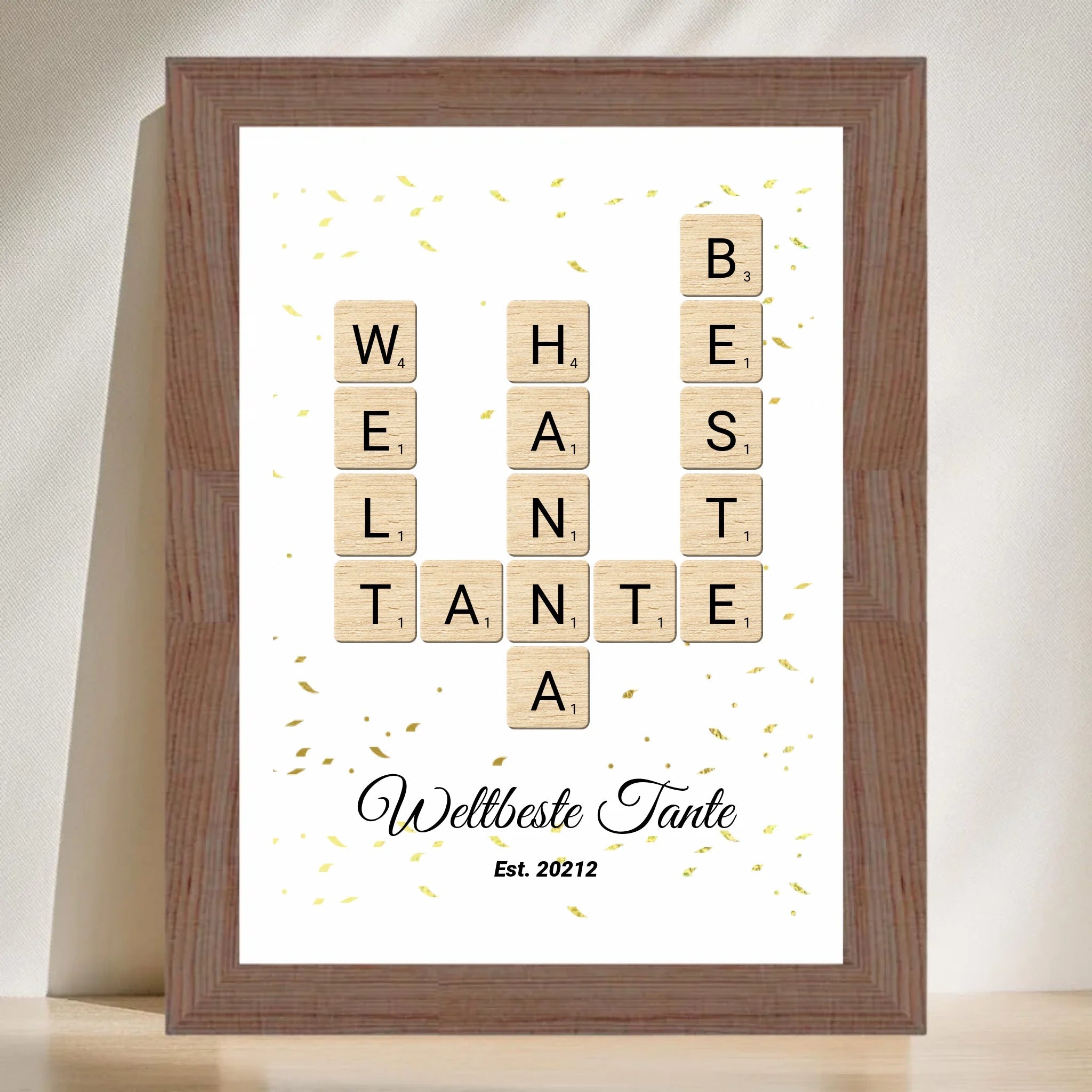 Weihnachtsgeschenk für Tante Scrabble Wort Poster personalisierbar - Cantty