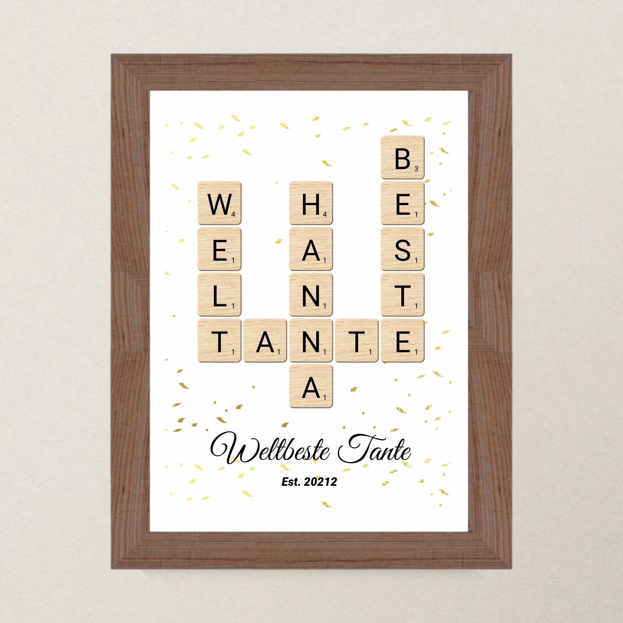 Weihnachtsgeschenk für Tante Scrabble Wort Poster personalisierbar - Cantty