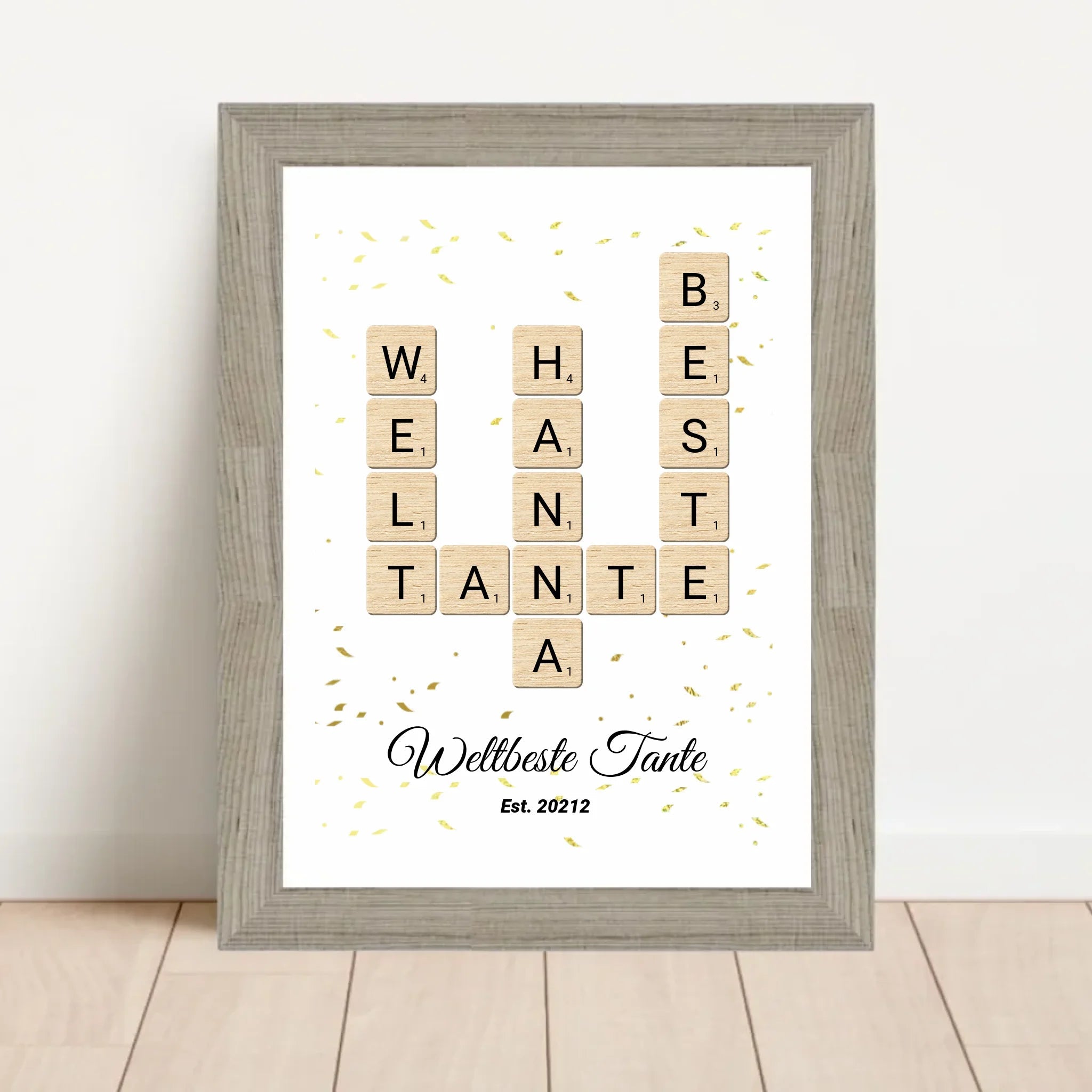 Weihnachtsgeschenk für Tante Scrabble Wort Poster personalisierbar - Cantty