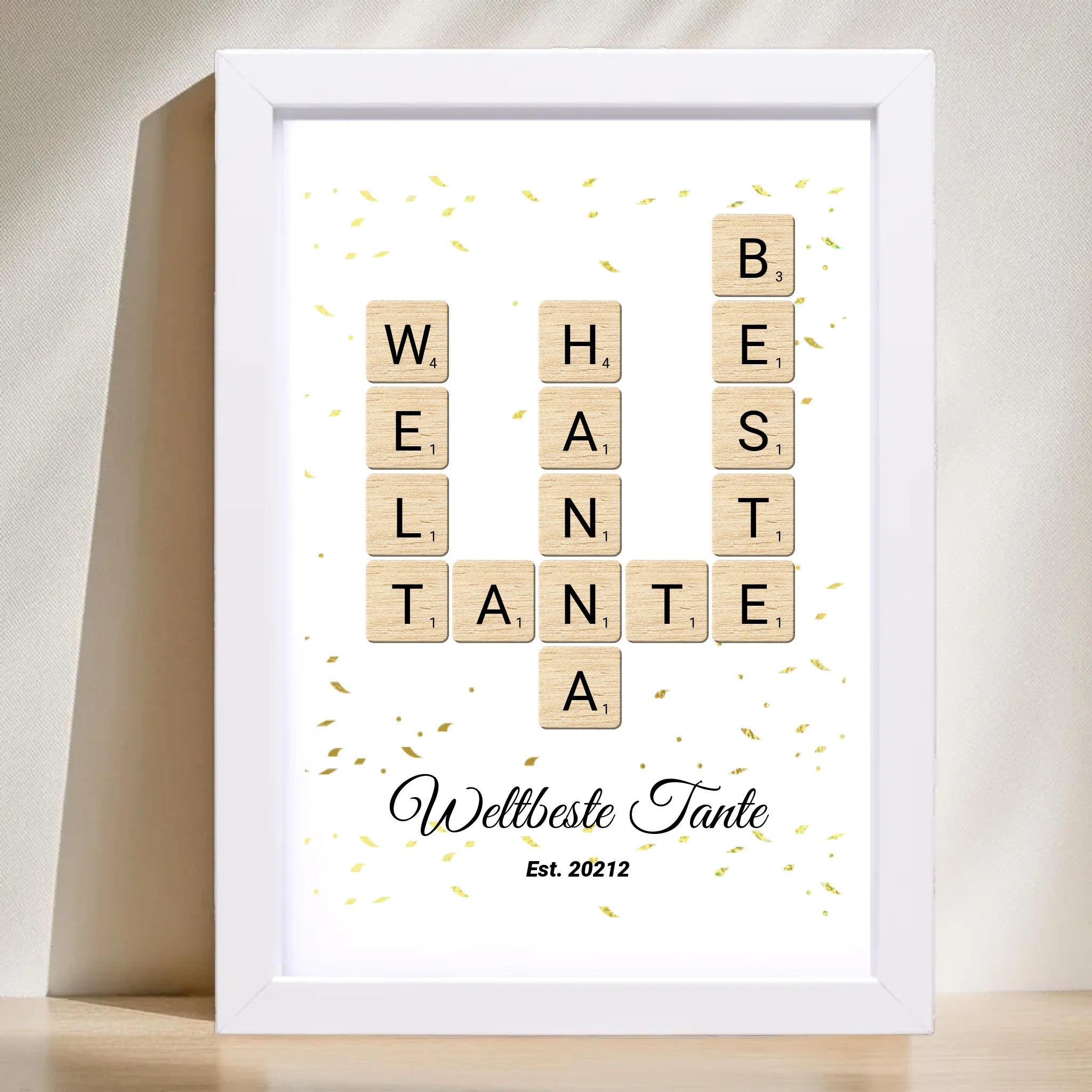 Weihnachtsgeschenk für Tante Scrabble Wort Poster personalisierbar - Cantty