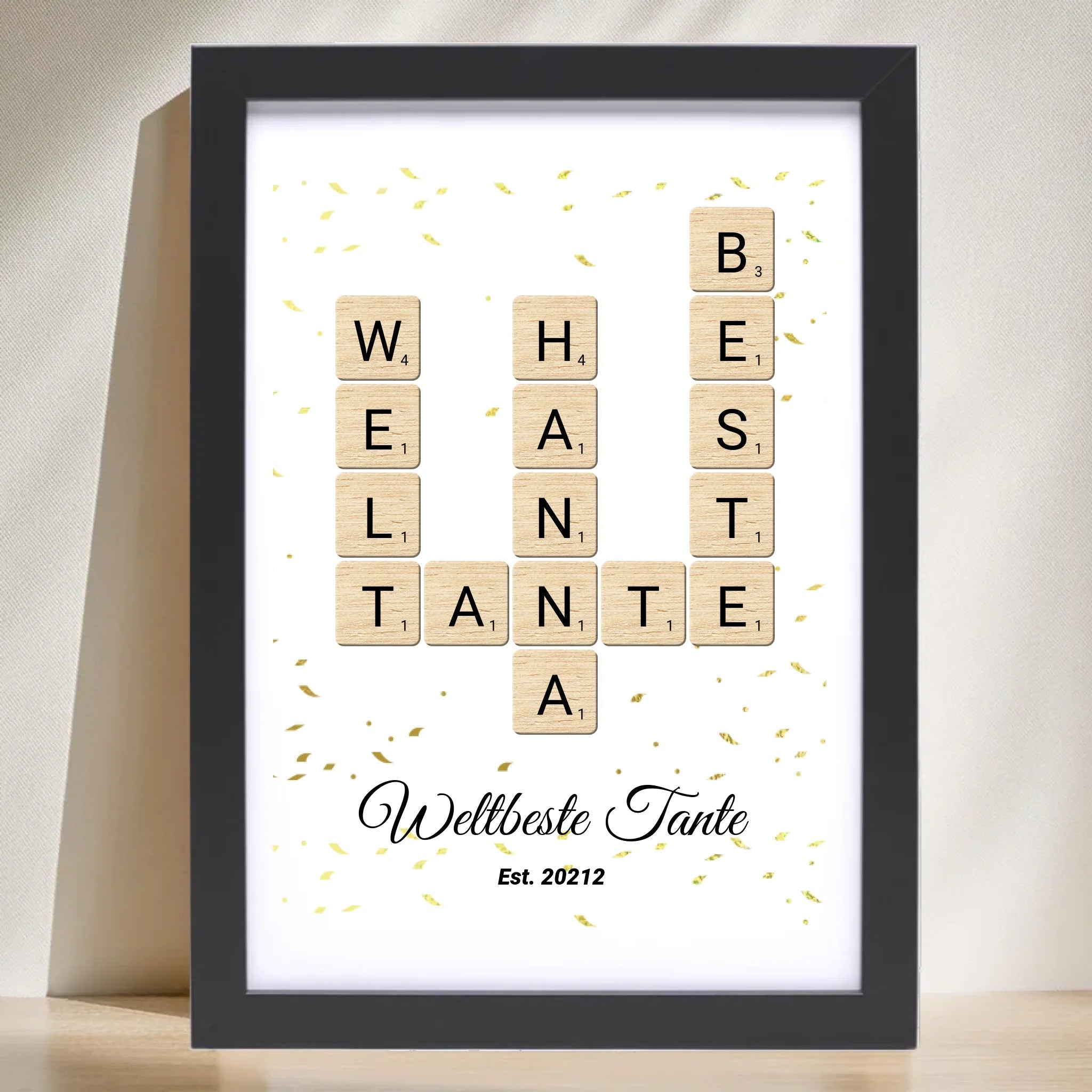Weihnachtsgeschenk für Tante Scrabble Wort Poster personalisierbar - Cantty