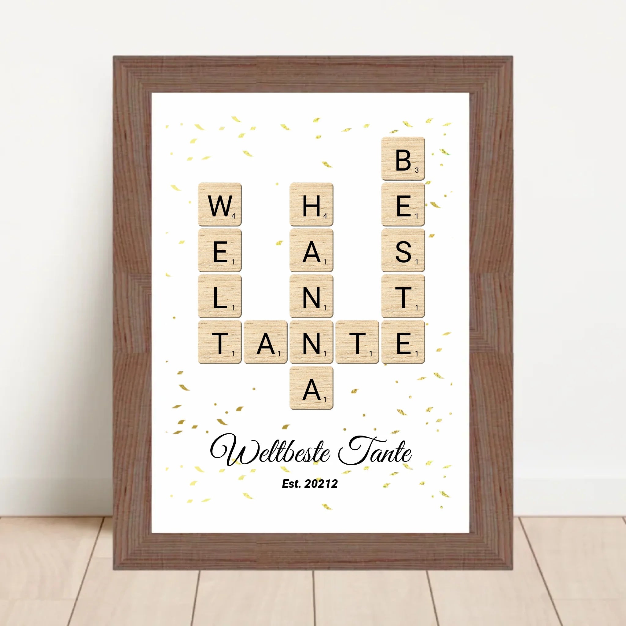 Weihnachtsgeschenk für Tante Scrabble Wort Poster personalisierbar - Cantty