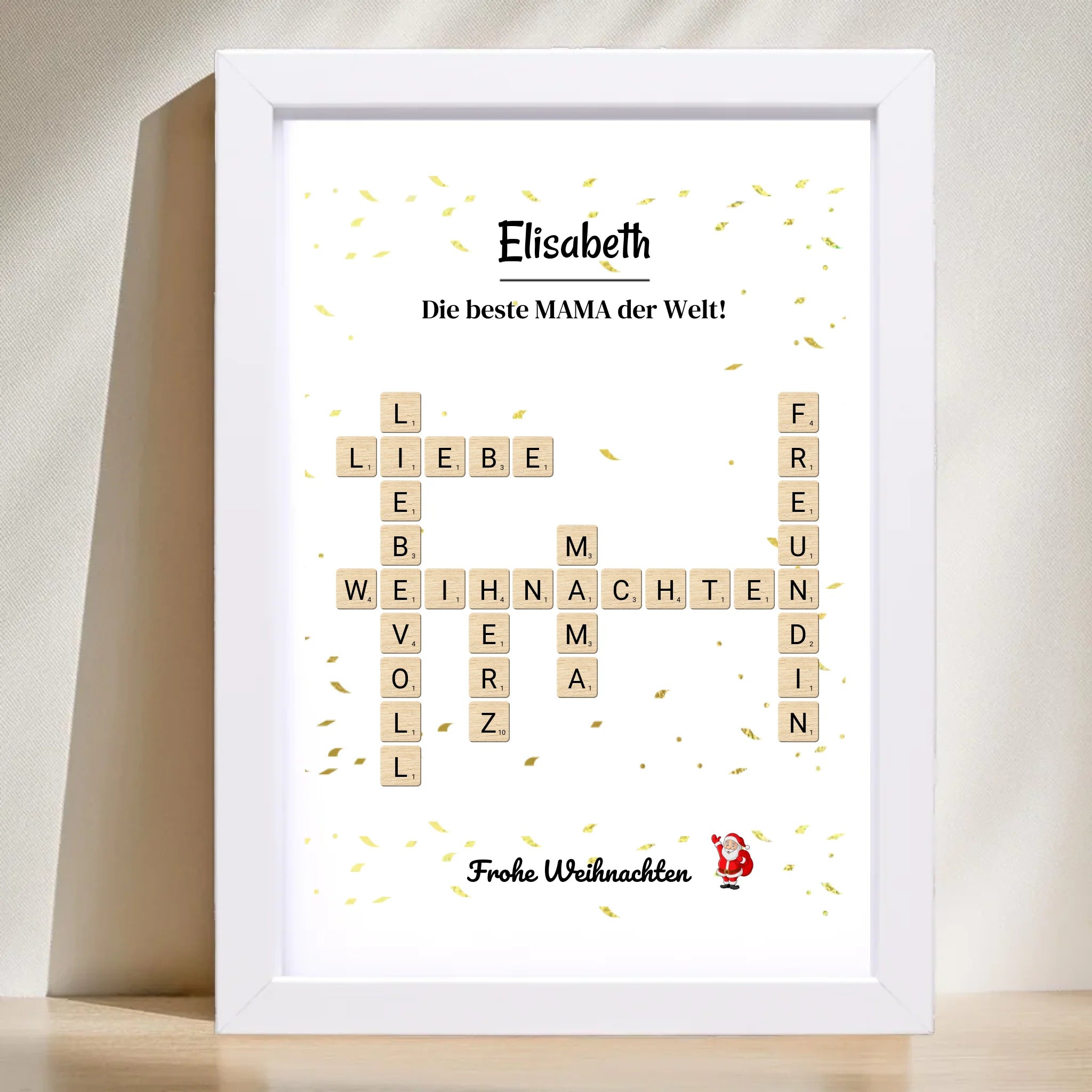 Weihnachtsgeschenk Mama Poster Scrabble Design - Cantty