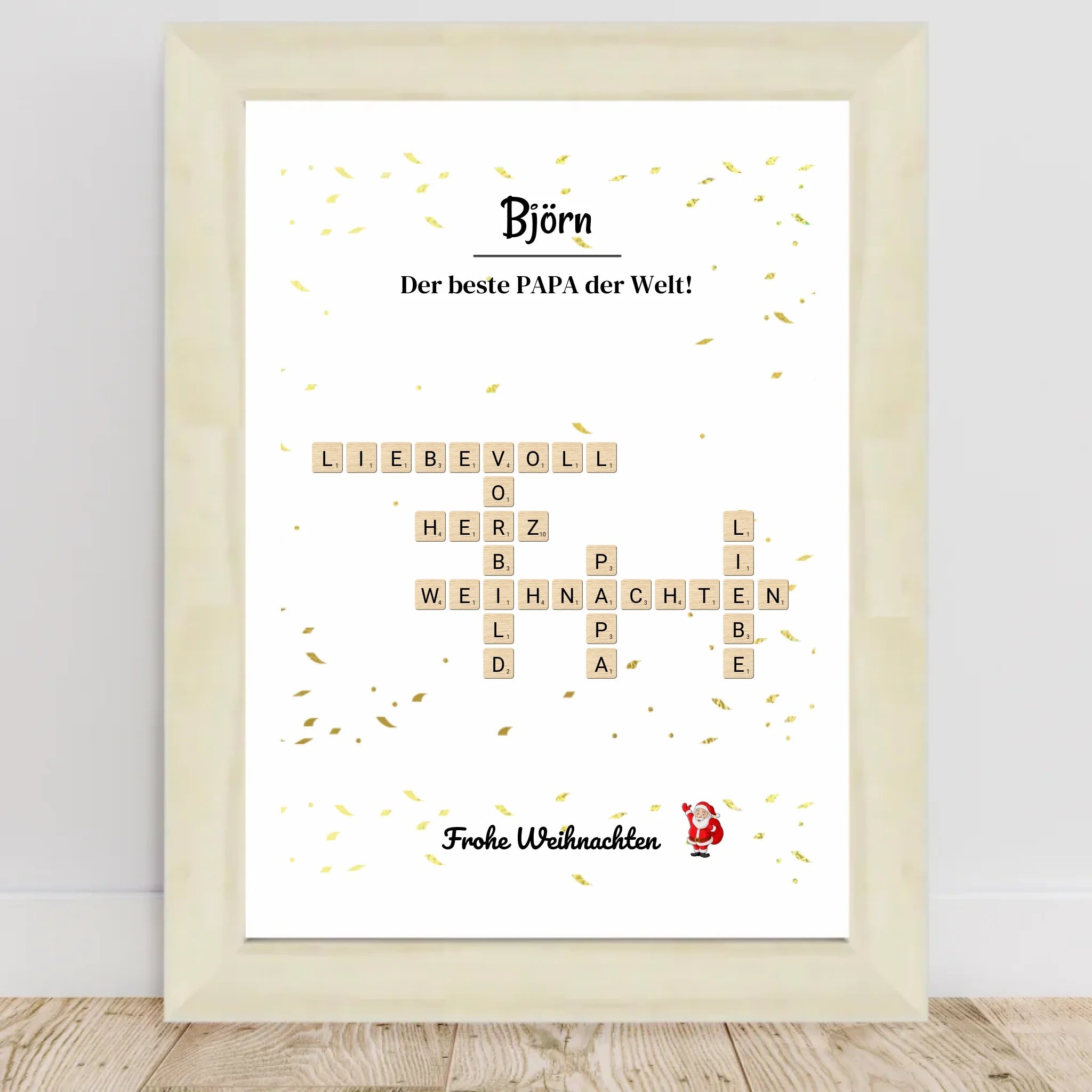 Weihnachtsgeschenk Papa Poster Scrabble Design - Cantty