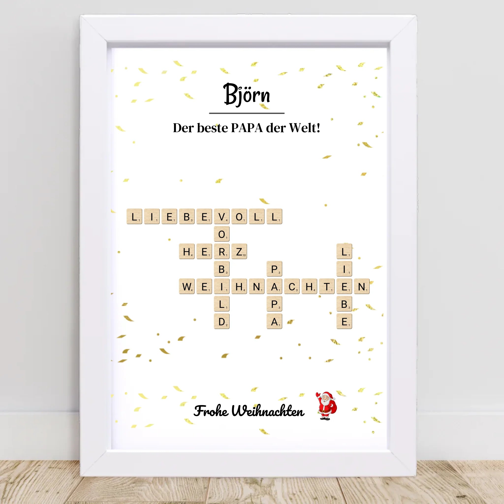 Weihnachtsgeschenk Papa Poster Scrabble Design - Cantty