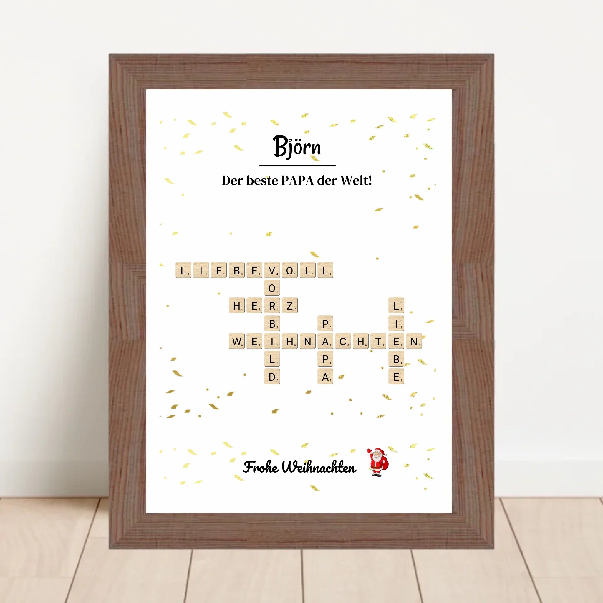 Weihnachtsgeschenk Papa Poster Scrabble Design - Cantty