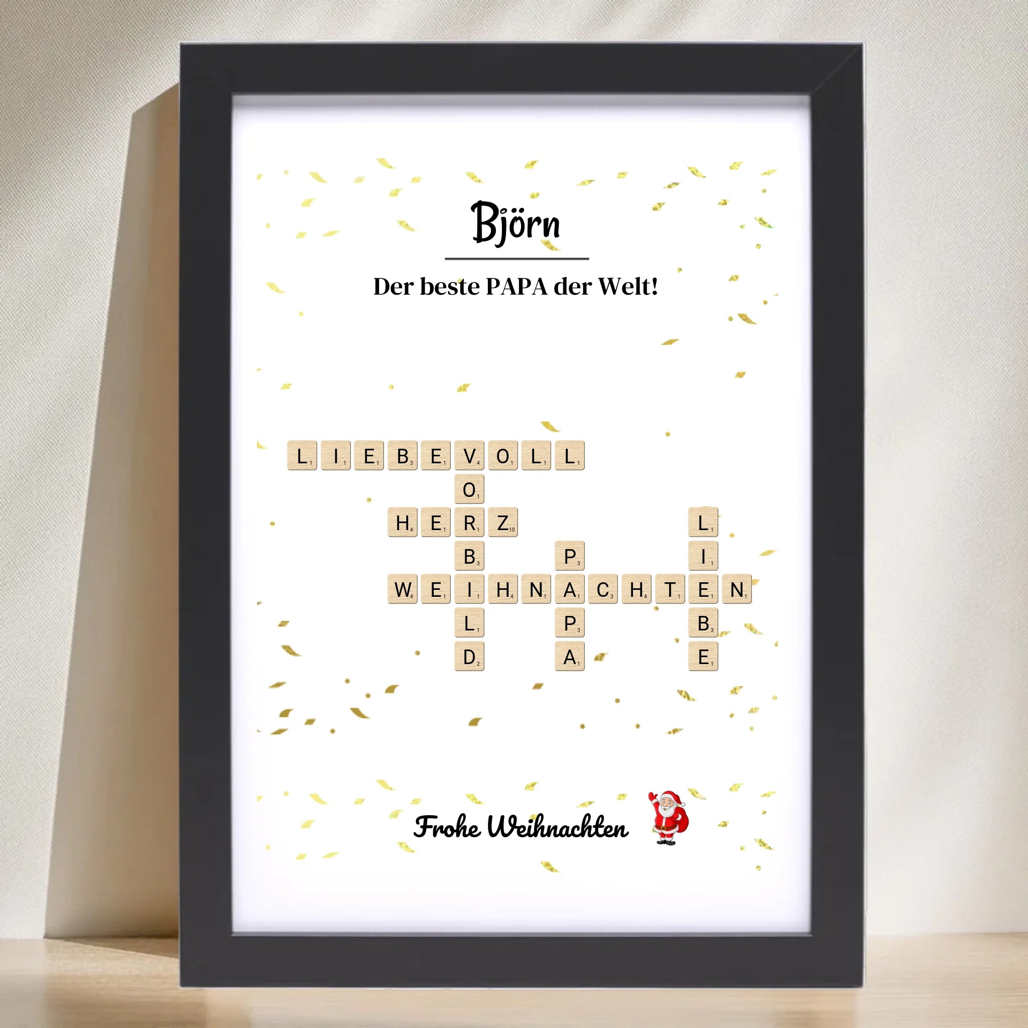 Weihnachtsgeschenk Papa Poster Scrabble Design - Cantty
